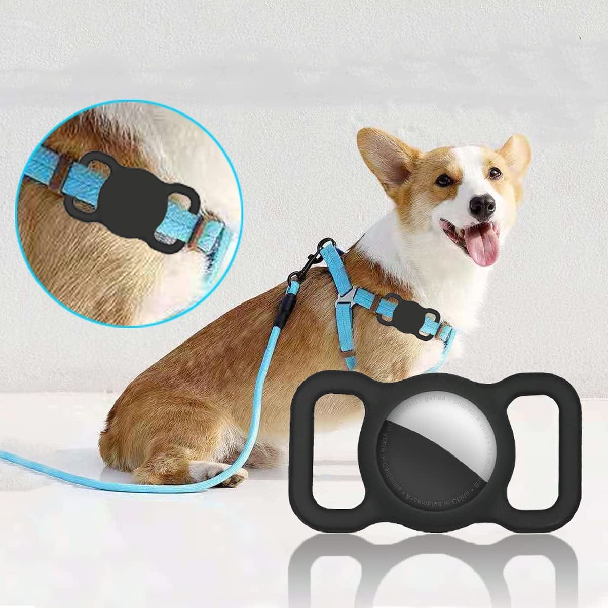 2 Pack Compatible with Apple Airtag Dog Collar Holder Silicone Pet Collar Case, Waterproof Suitable for Cat and Dog Collar