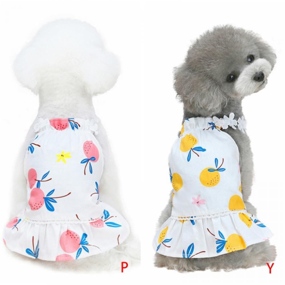 2 Pack Dog Dress for Small Dog Girl Puppy Clothes Female Princess Tutu Striped Skirt Summer Shirt for Chihuahua Yorkies Cat Pet Apparel Outfits, Set of 2 Animals & Pet Supplies > Pet Supplies > Dog Supplies > Dog Apparel Lovegab   