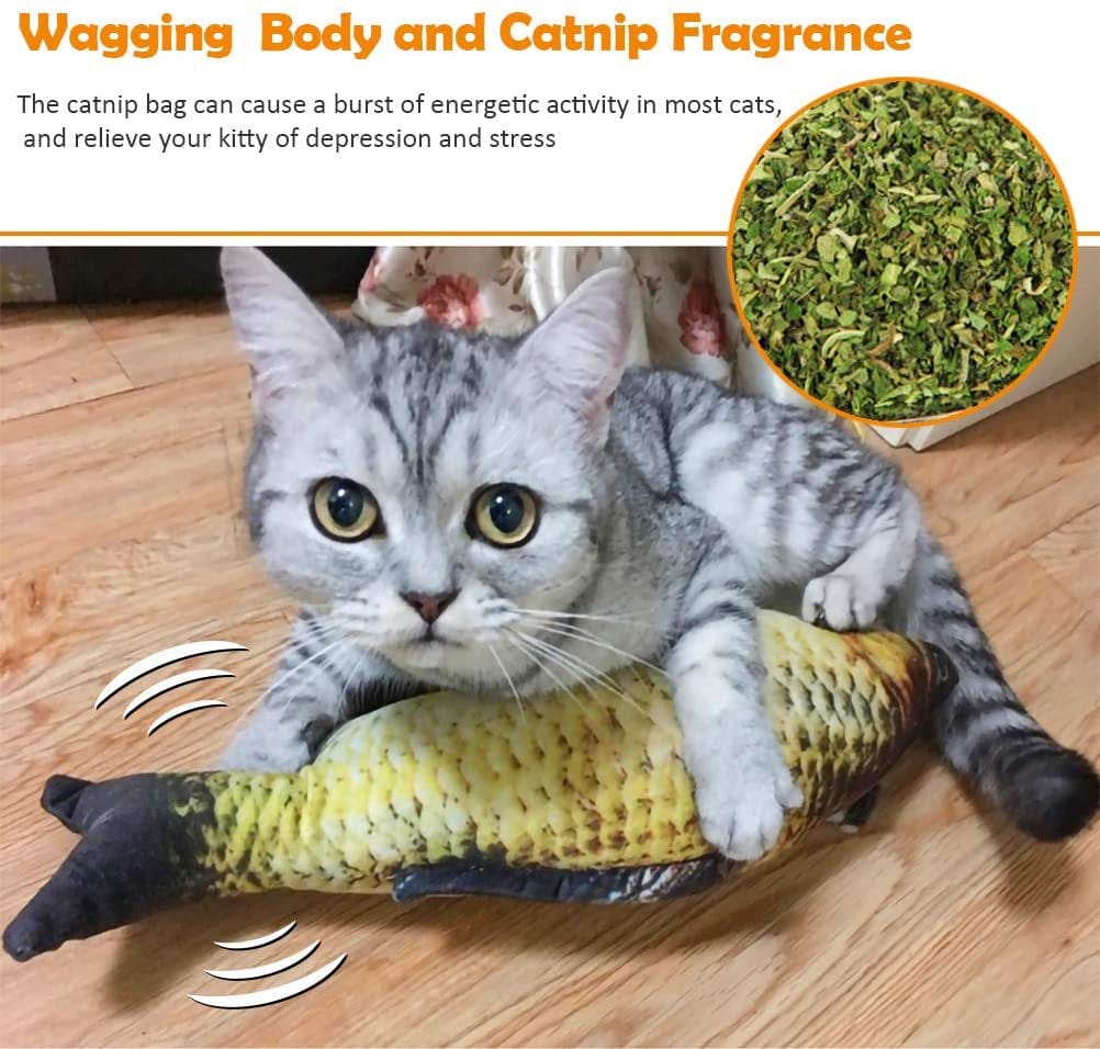 2 Pack Electric Moving Fish Cats Toy, Realistic Flopping Wagging Kicker Fish Toys Interactive Catnip Toys for Kitty Pets Animals & Pet Supplies > Pet Supplies > Cat Supplies > Cat Toys Daxin   