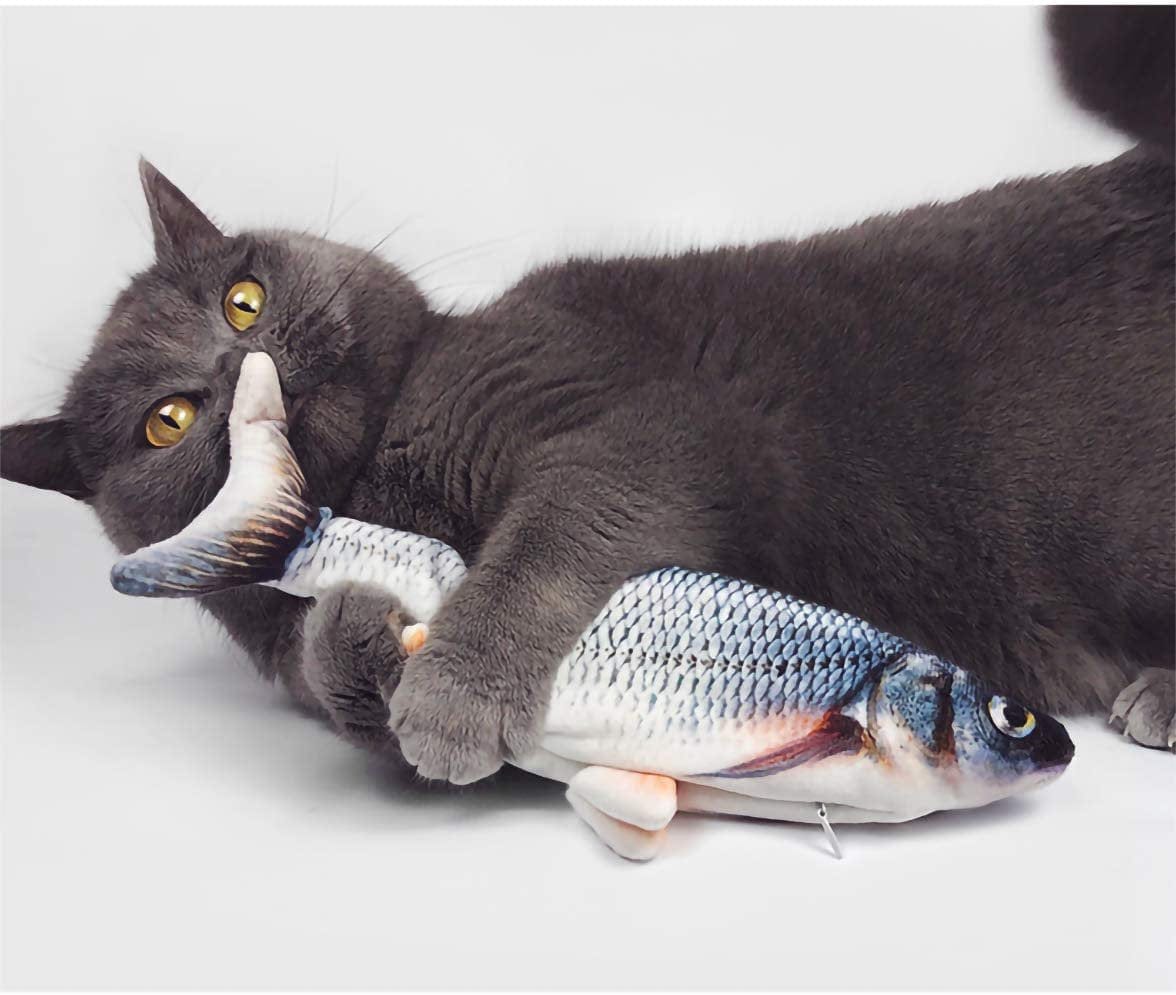 2 Pack Electric Moving Fish Cats Toy, Realistic Flopping Wagging Kicker Fish Toys Interactive Catnip Toys for Kitty Pets Animals & Pet Supplies > Pet Supplies > Cat Supplies > Cat Toys Daxin   