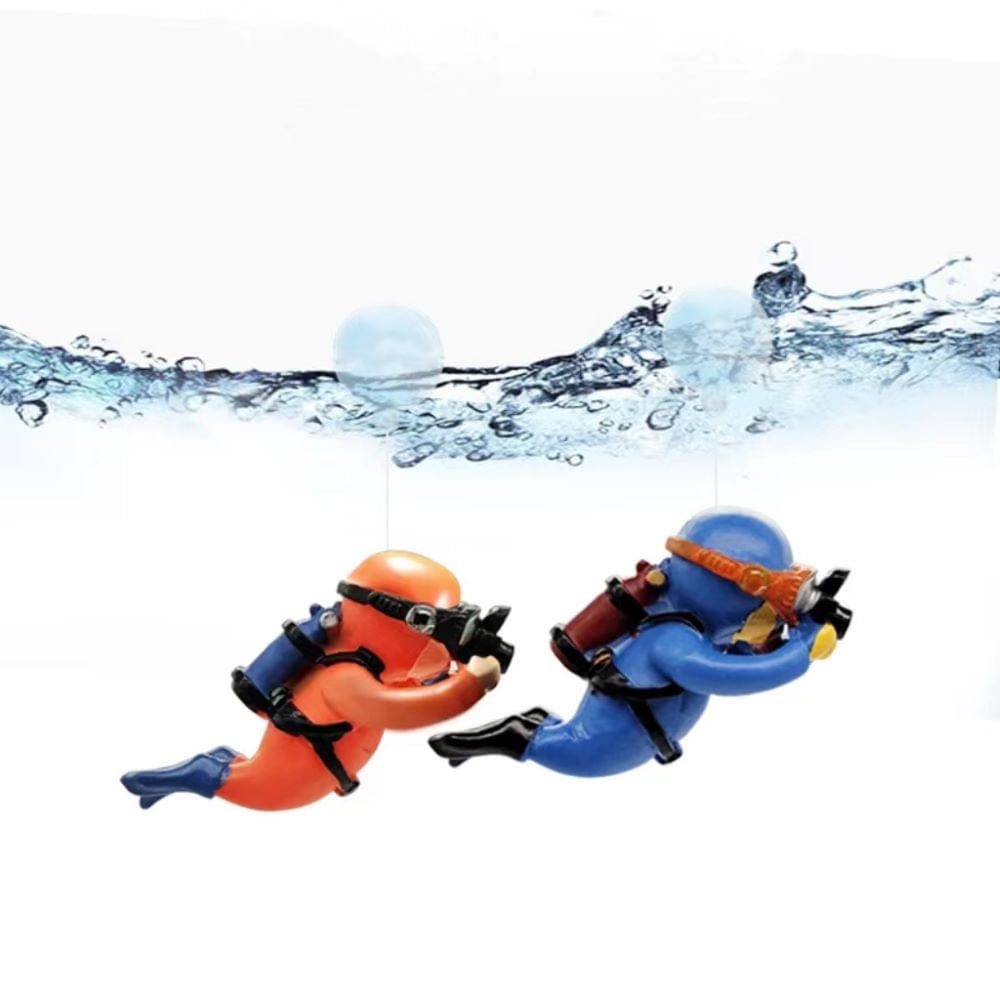 2 Pack Fish Tank Decorations Lovely Diver Ornament Floating Device Fish Tank Accessories Animals & Pet Supplies > Pet Supplies > Fish Supplies > Aquarium Decor HeSaYep   