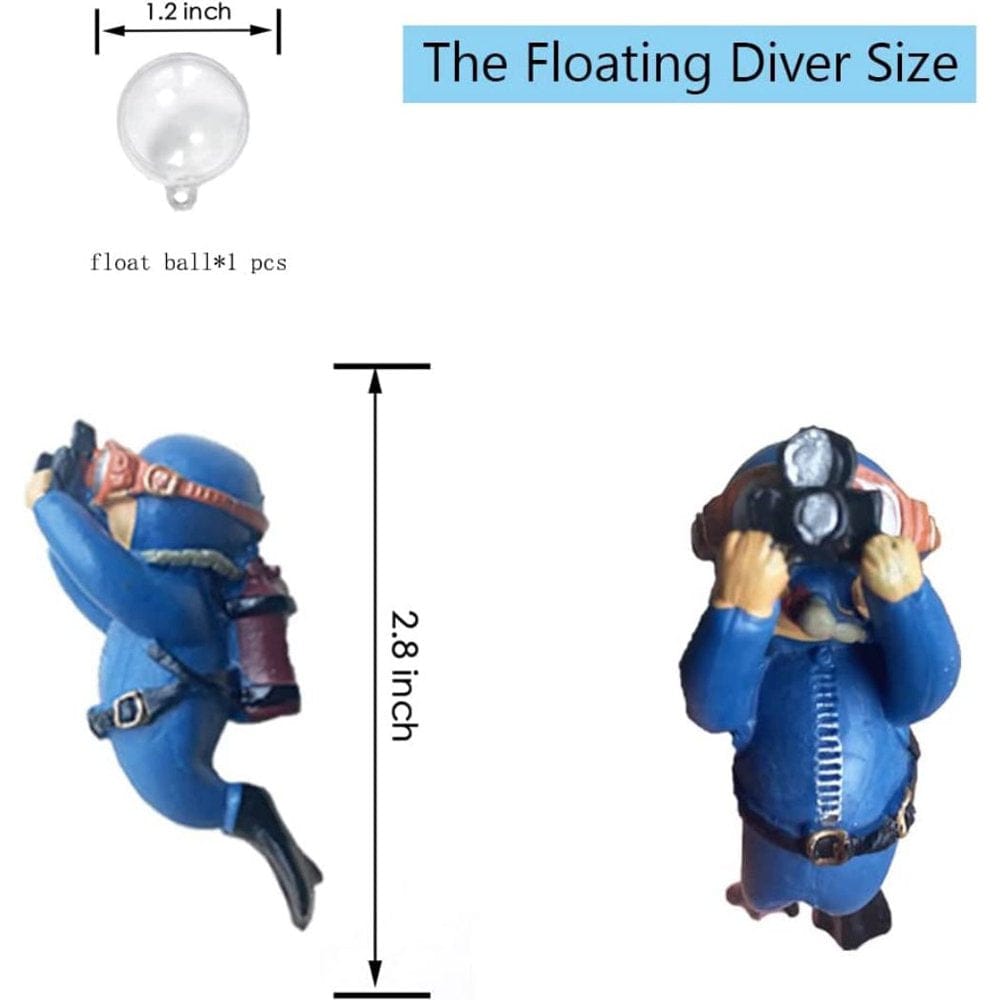 2 Pack Fish Tank Decorations Lovely Diver Ornament Floating Device Fish Tank Accessories Animals & Pet Supplies > Pet Supplies > Fish Supplies > Aquarium Decor HeSaYep   