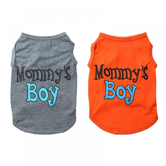 2-Pack Mommy'S Boy Dog Shirt Male Puppy Clothes for Small Dog Boy Chihuahua Yorkies Bulldog Pet Cat Outfits Tshirt Apparel (Small, Gray+Orange) Animals & Pet Supplies > Pet Supplies > Cat Supplies > Cat Apparel Alvage M Gray+Orange 