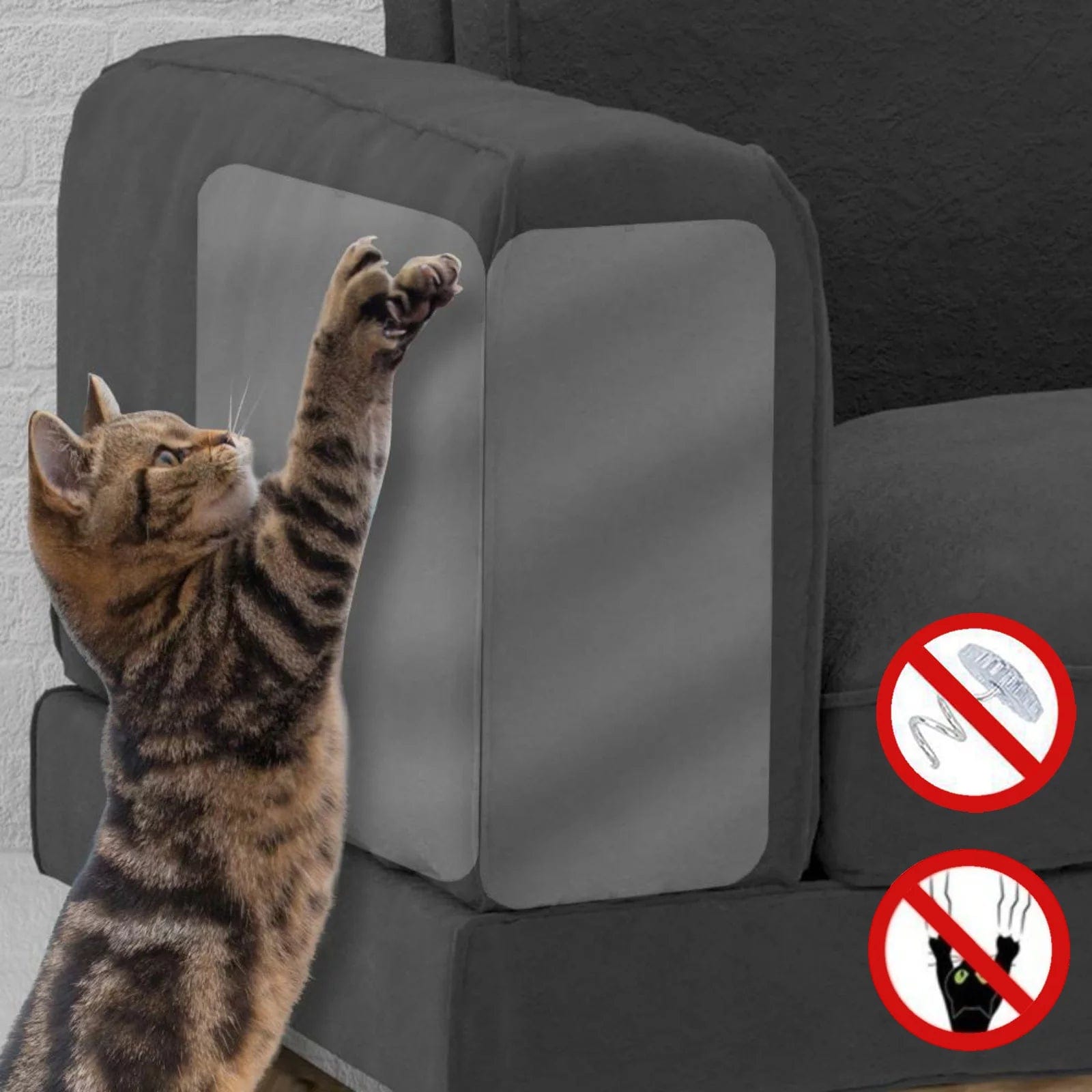 2-Pack Pet Cat Scratch Protector, Furniture & Sofa Shield for Dog & Cat Scratching Deterrent, Defender & Repellent Super Sticky Self-Adhesive Backing