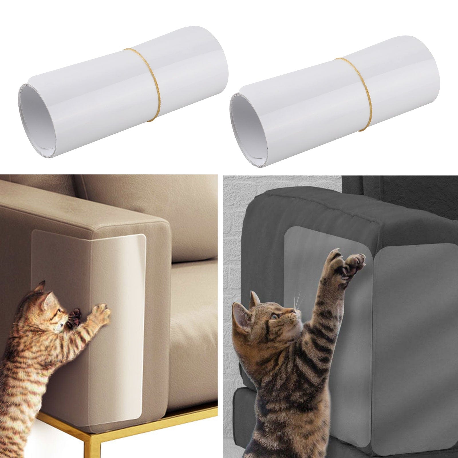 2-Pack Pet Cat Scratch Protector, Furniture & Sofa Shield for Dog & Cat Scratching Deterrent, Defender & Repellent Super Sticky Self-Adhesive Backing Animals & Pet Supplies > Pet Supplies > Cat Supplies > Cat Furniture EEEkit   