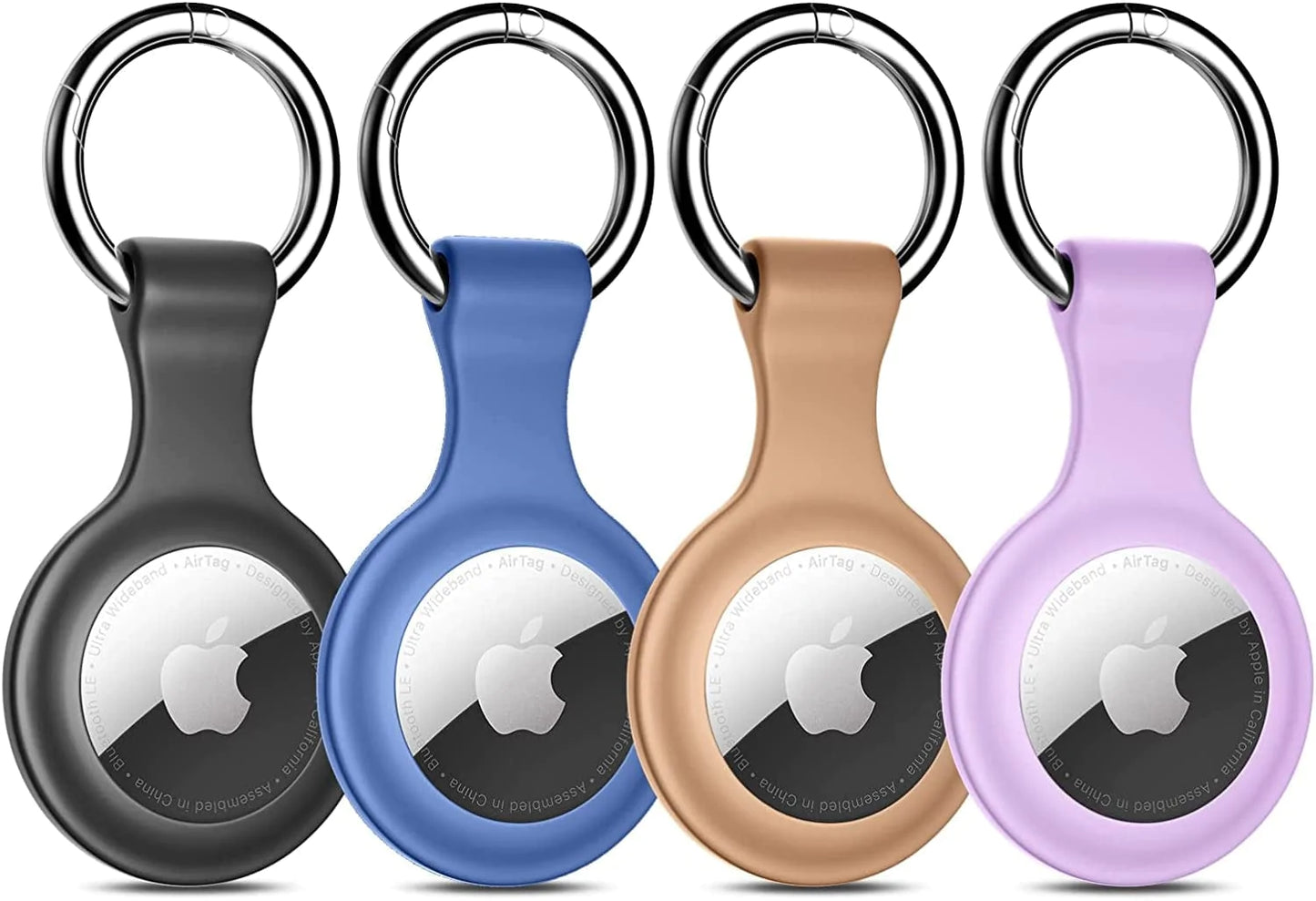 sevrok Lot de 4 étuis porte-clés étanches IPX8 pour AirTag, accessoires  Apple Air Tag, coque transparente anti-rayures, fonctionne avec porte-clés