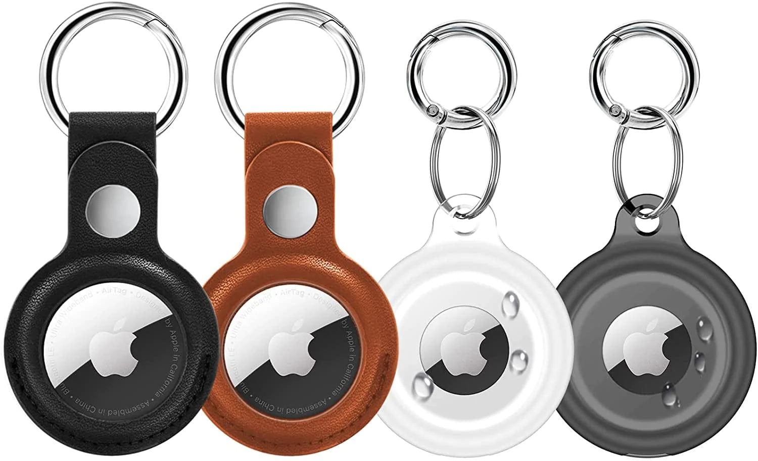 Airtag Lot de 4 étuis pour Apple Air Tag Tracker avec porte-clés en métal,  2 tampons anti-poussière et 4 films de protection d'écran : :  High-Tech