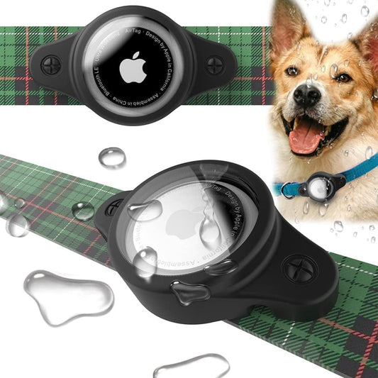 (2 Pack) the Anti-Lost Collar Mount for Apple Airtag,Waterproof,Airtag Case for Dog, Fit for Dog Cat Collar Accessories Pet . (Black02) Electronics > GPS Accessories > GPS Cases HOOKMEMO black02  