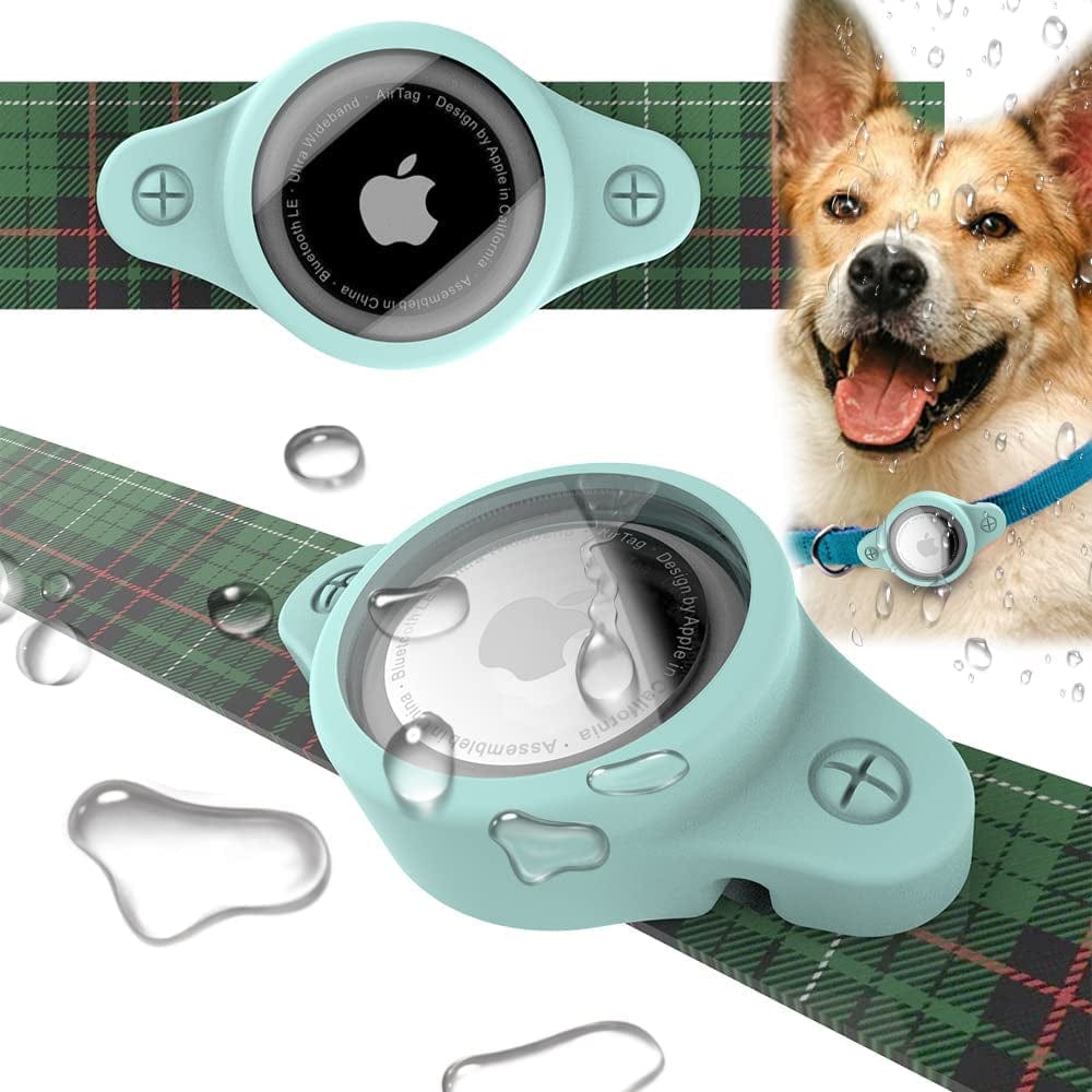(2 Pack) the Anti-Lost Collar Mount for Apple Airtag,Waterproof,Airtag Case for Dog, Fit for Dog Cat Collar Accessories Pet . (Black02)