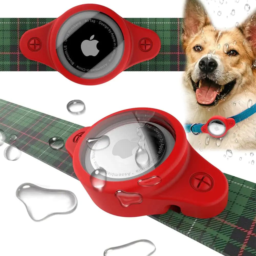 (2 Pack) the Anti-Lost Collar Mount for Apple Airtag,Waterproof,Airtag Case for Dog, Fit for Dog Cat Collar Accessories Pet . (Black02)