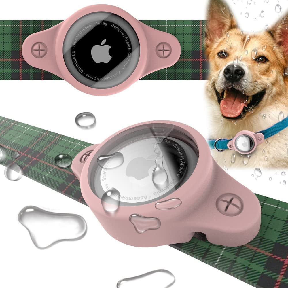(2 Pack) the Anti-Lost Collar Mount for Apple Airtag,Waterproof,Airtag Case for Dog, Fit for Dog Cat Collar Accessories Pet . (Black02) Electronics > GPS Accessories > GPS Cases HOOKMEMO pink01  
