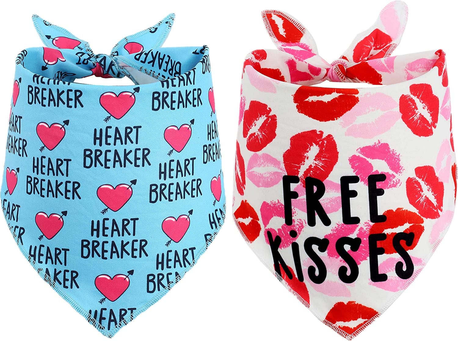 2 Pack Valentines Day Bandana for Dogs,Triangle Bibs Pet Scarf for Dogs Animals & Pet Supplies > Pet Supplies > Dog Supplies > Dog Apparel Upaw Pattern A Large 