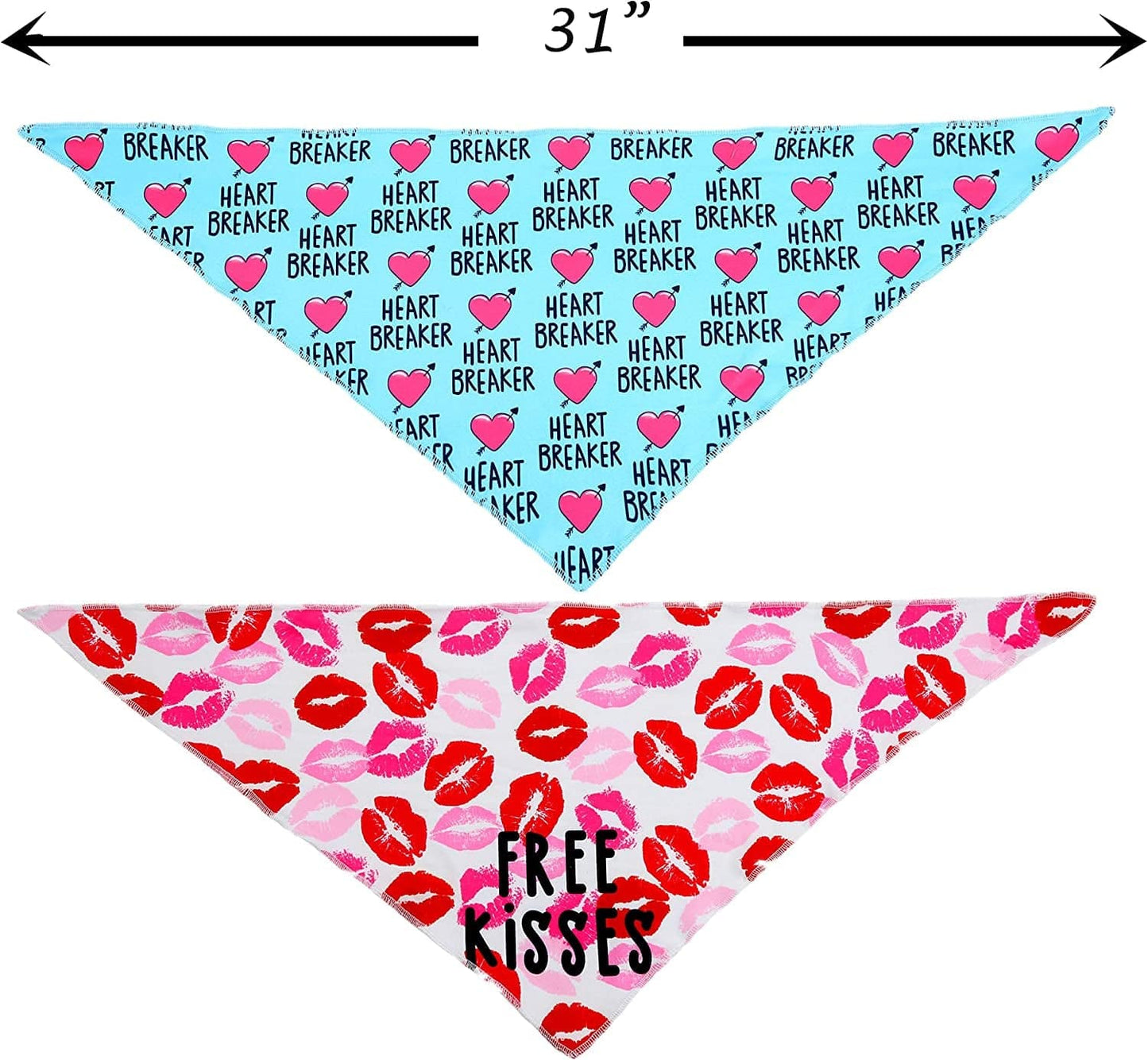 2 Pack Valentines Day Bandana for Dogs,Triangle Bibs Pet Scarf for Dogs Animals & Pet Supplies > Pet Supplies > Dog Supplies > Dog Apparel Upaw   