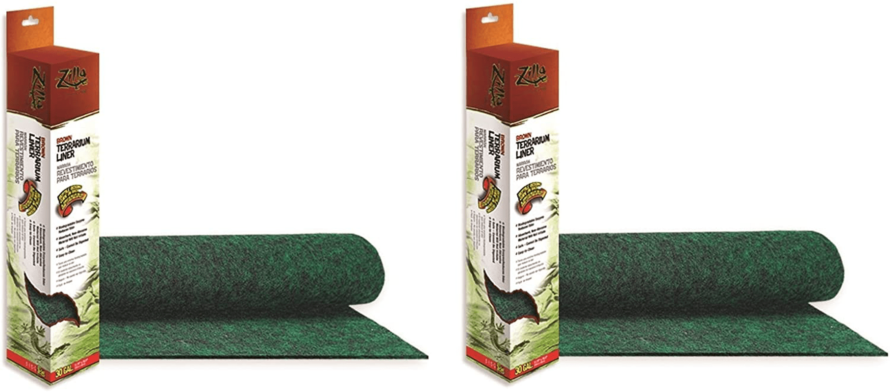 (2 Pack) Zilla Reptile Terrarium Bedding Substrate Liner, Green - 20 Gallon Animals & Pet Supplies > Pet Supplies > Reptile & Amphibian Supplies > Reptile & Amphibian Substrates Zilla   