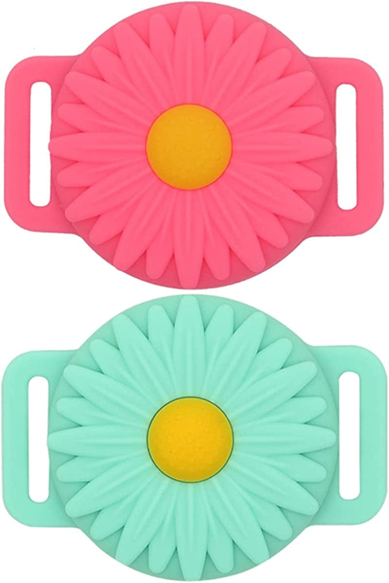 (2 Packs) Dog Collar Holder Compatible for Airtag,Protective Cases Covers Cat Collar Holder Silicone Waterproof Electronics > GPS Accessories > GPS Cases Doweiss Pink and Turquoise Large 
