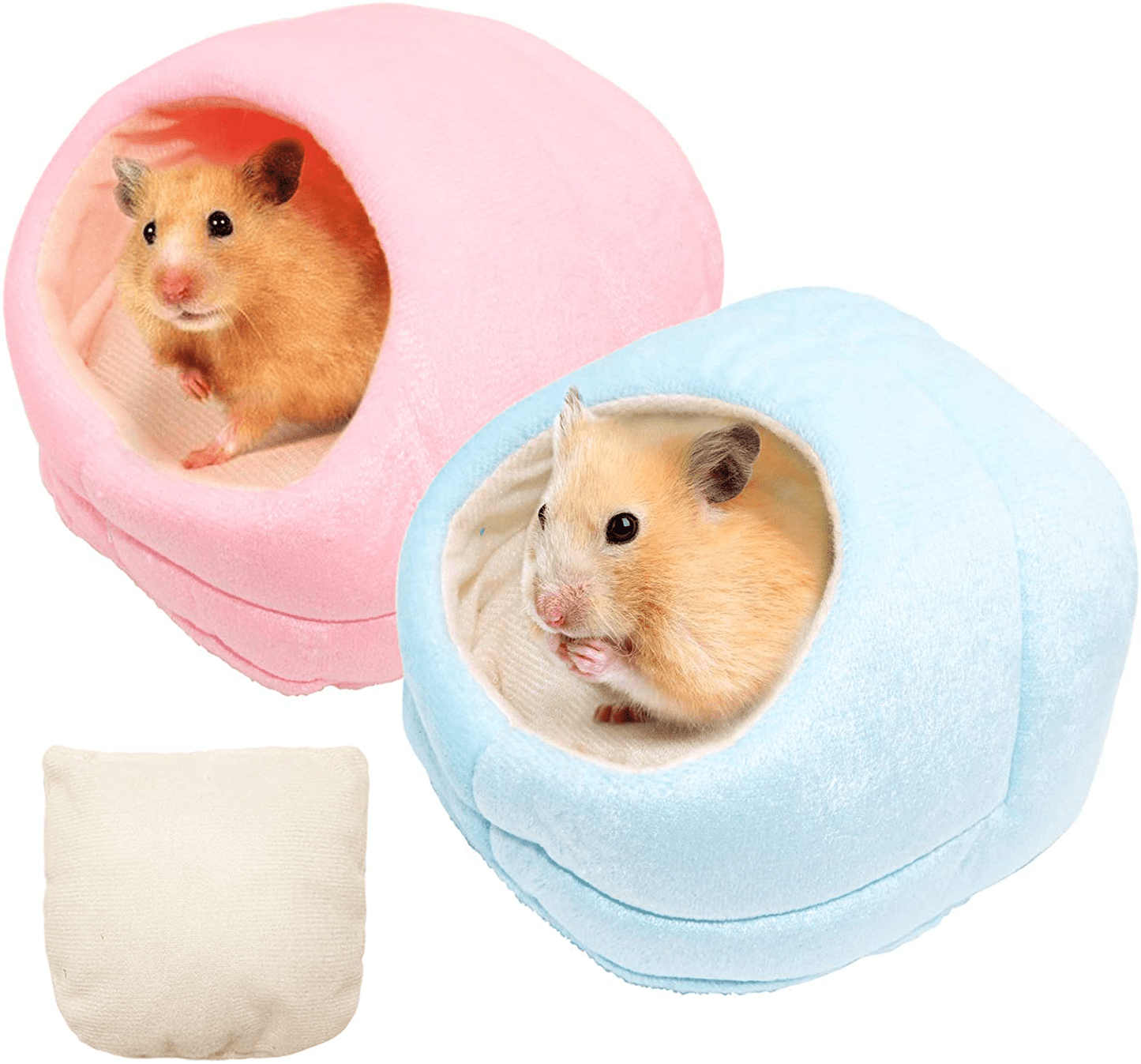 2 Packs Hamster Slippers House, Small Animal Thermal Pad Sleeping Bag House, Small Pet Slippers Nest, Guinea Pig Hedgehog Squirrel Winter Cold-Proof Warm House, Removable Cage Nest Room Accessories