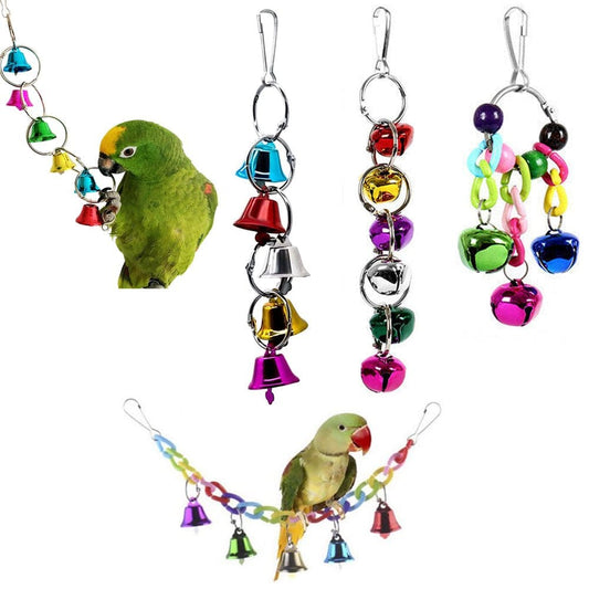 2 Pc Bird Bells Cage Accessories Hanging Swing Pet Parrot Chew Toys Colorful Animals & Pet Supplies > Pet Supplies > Bird Supplies > Bird Cage Accessories DOLLAR EMPIRE   