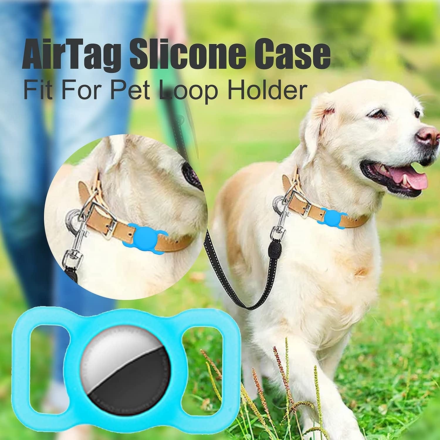 2 Pcs Airtag Case Compatible with Apple Airtag,Silicone Air Tag Holder for Dog Cat Collar Cover Anti-Lost and Scratch,Gps Tracking Accessories Pet Loop Holder,Midnight Blue