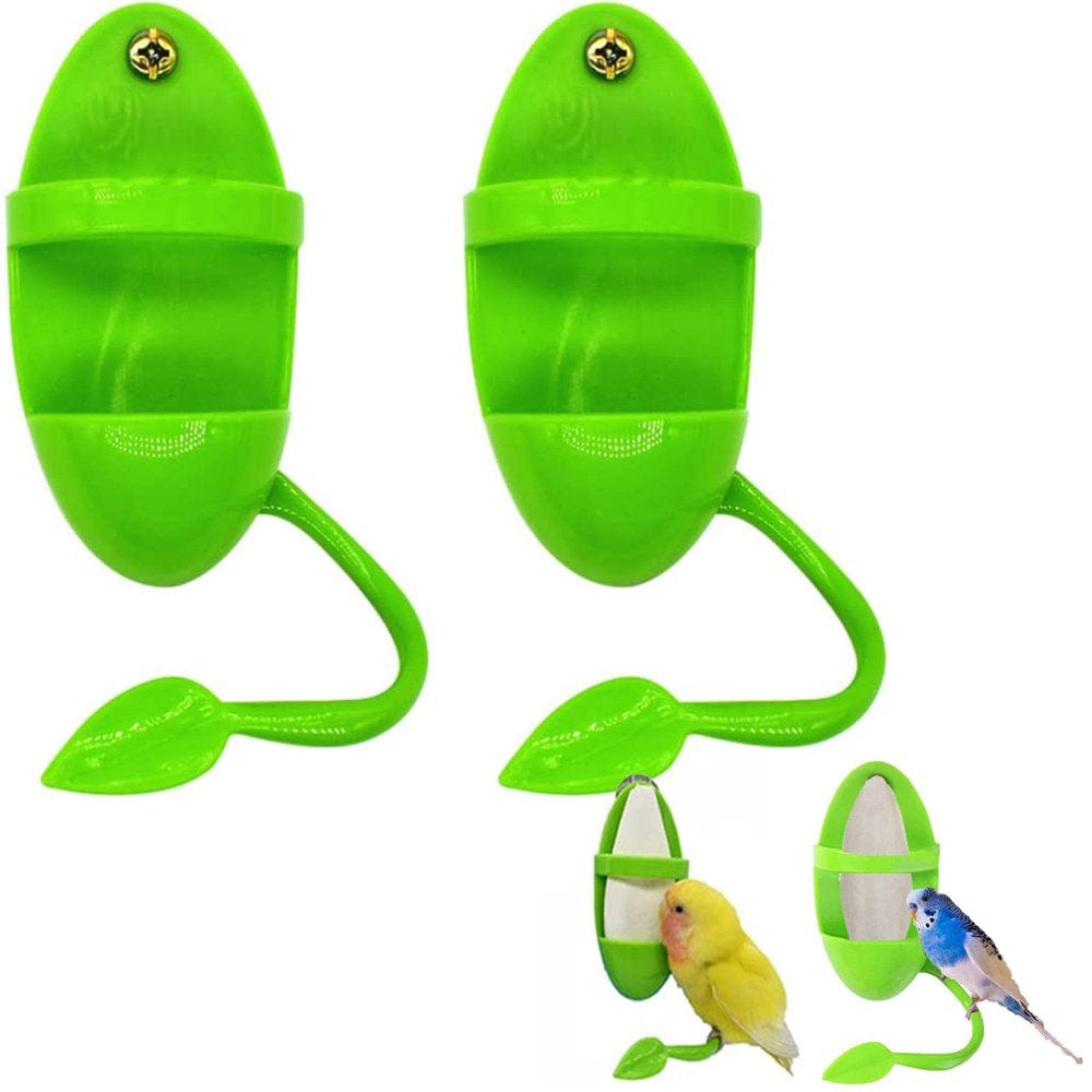 2 Pcs Bird Cuttlebone Holder with Perches Plastic Cuddle Bone Feeding Racks Parrot Cage Stands Accessories for Cockatiels Parakeets Budgies Finches Green Animals & Pet Supplies > Pet Supplies > Bird Supplies > Bird Cage Accessories Morease   