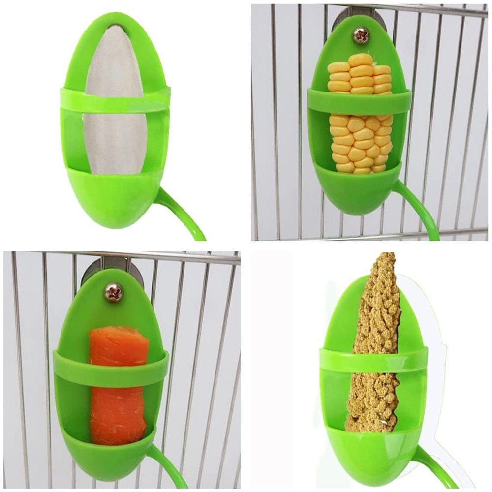 2 Pcs Bird Cuttlebone Holder with Perches Plastic Cuddle Bone Feeding Racks Parrot Cage Stands Accessories for Cockatiels Parakeets Budgies Finches Green Animals & Pet Supplies > Pet Supplies > Bird Supplies > Bird Cage Accessories Morease   