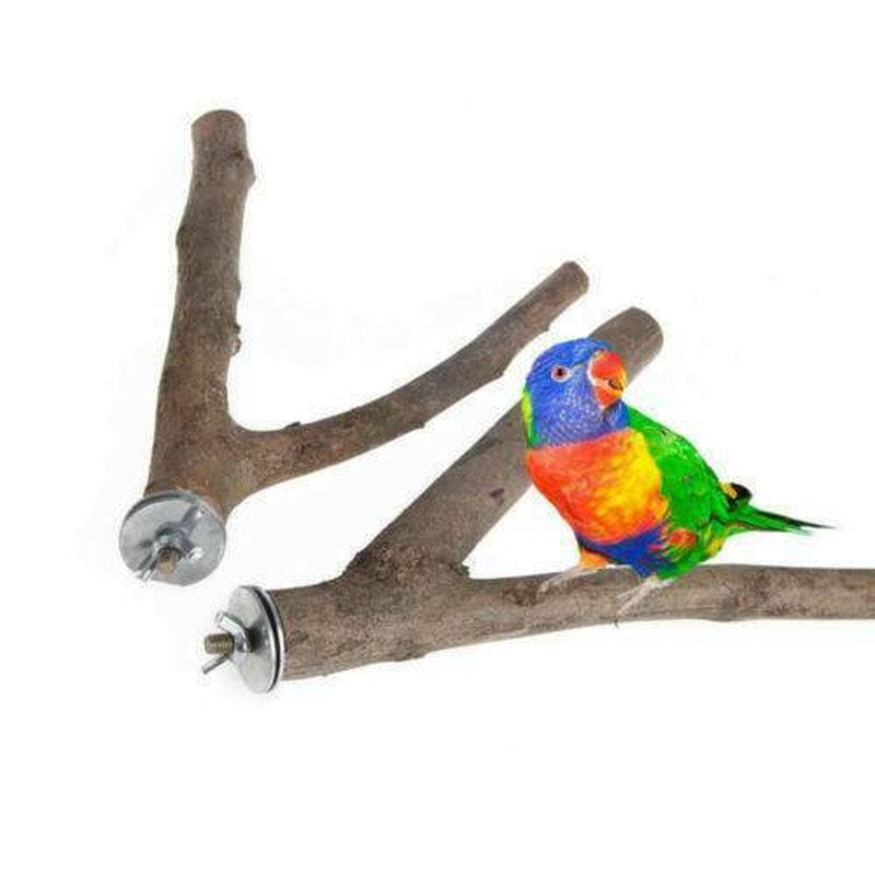 2 PCS Bird Perch Stand Toy, Natural Wood Parrot Perch Bird Cage Branch Perch Accessories for Parakeets Cockatiels Conures Macaws Finches Love Birds,6 in by TWSOUL Animals & Pet Supplies > Pet Supplies > Bird Supplies > Bird Cage Accessories TWSOUL   