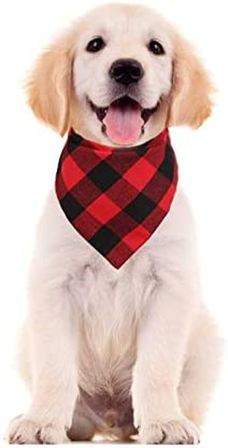 2 Pcs Dog Bandana Christmas Pet Triangle Scarf Accessories Bibs Red Black Plaid Animals & Pet Supplies > Pet Supplies > Dog Supplies > Dog Apparel Jiaxing Haozhe clothing Co., Ltd.   