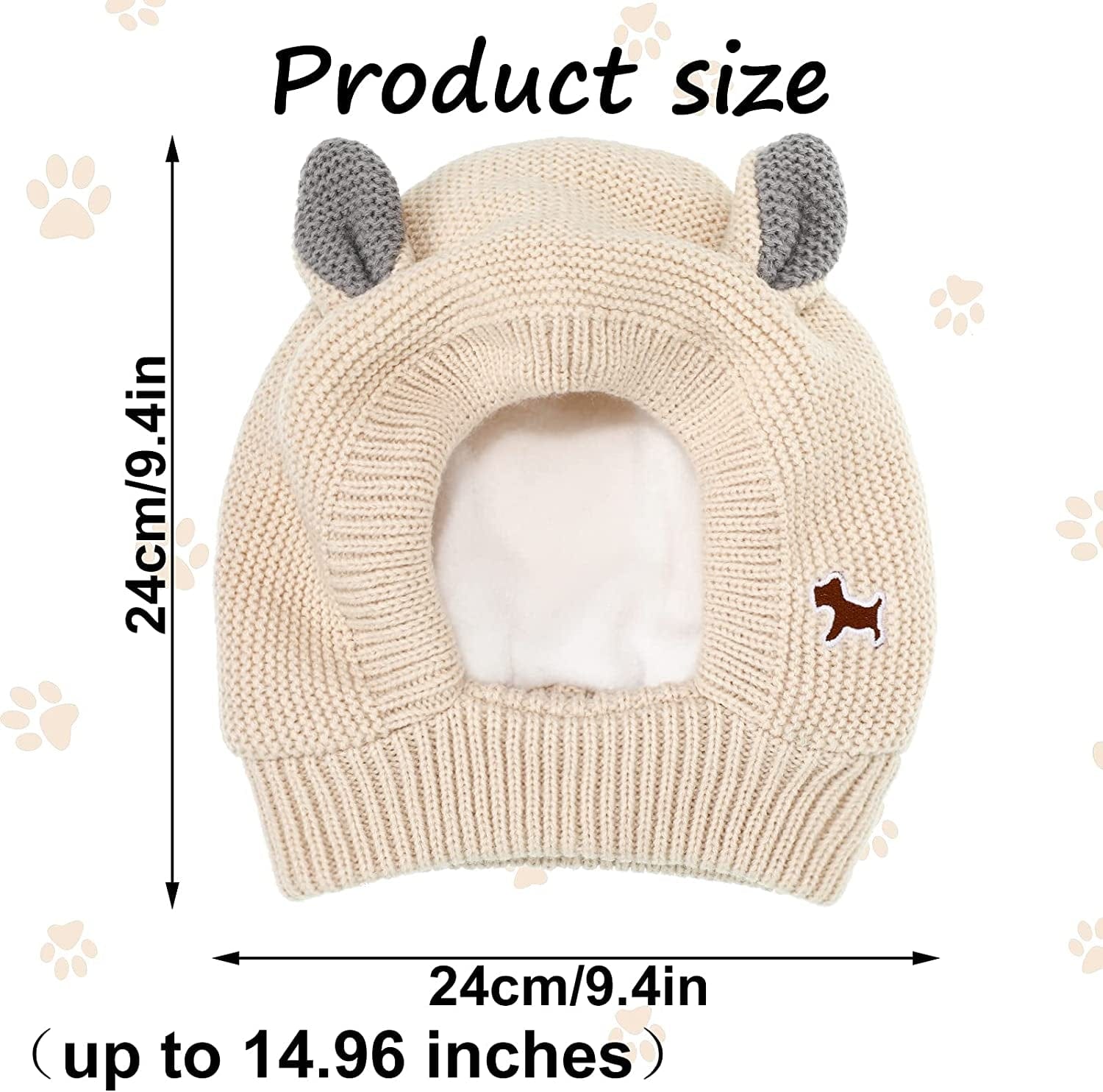 2 Pcs Dog Knitted Hats Pet Quiet Ears Warm Dog Ears Cover Noise Protection Pet Ear Muffs Winter Dog Ear Protection Warm Pet Head Wrap Dog Snood for Protecting Pets Dogs Cats from Noise (Beige) Animals & Pet Supplies > Pet Supplies > Dog Supplies > Dog Apparel Frienda   