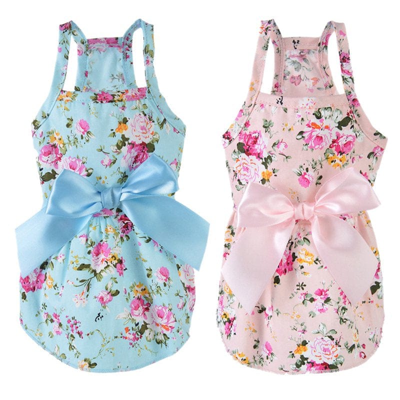 2 Piece Dog Dress Pet Skirt Doggie Apparel Puppy Bowtie Dresses for Small Girl Dogs Cats,Puppy Kitten Summer Cute Floral Dress Sundress Princess Dress for Prom Birthday Party Wedding Formal Occasion Animals & Pet Supplies > Pet Supplies > Cat Supplies > Cat Apparel Secrets   