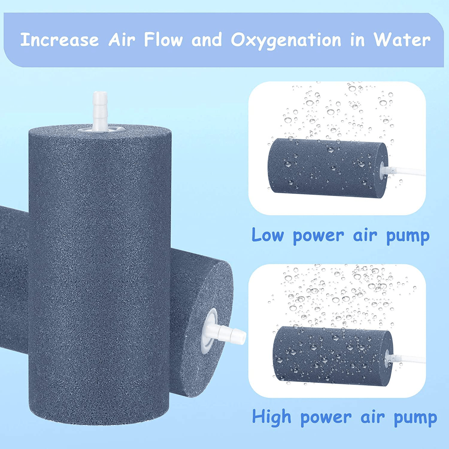 2 Pieces Air Stone Cylinder 4 Inch Large Mineral Bubble Diffuser Aerator Bubble Diffuser Cylinder Airstone Diffuser for Hydroponic Growing System Pond Circulation Aquarium Fish Tank (Blue-Gray) Animals & Pet Supplies > Pet Supplies > Fish Supplies > Aquarium Air Stones & Diffusers Honoson   
