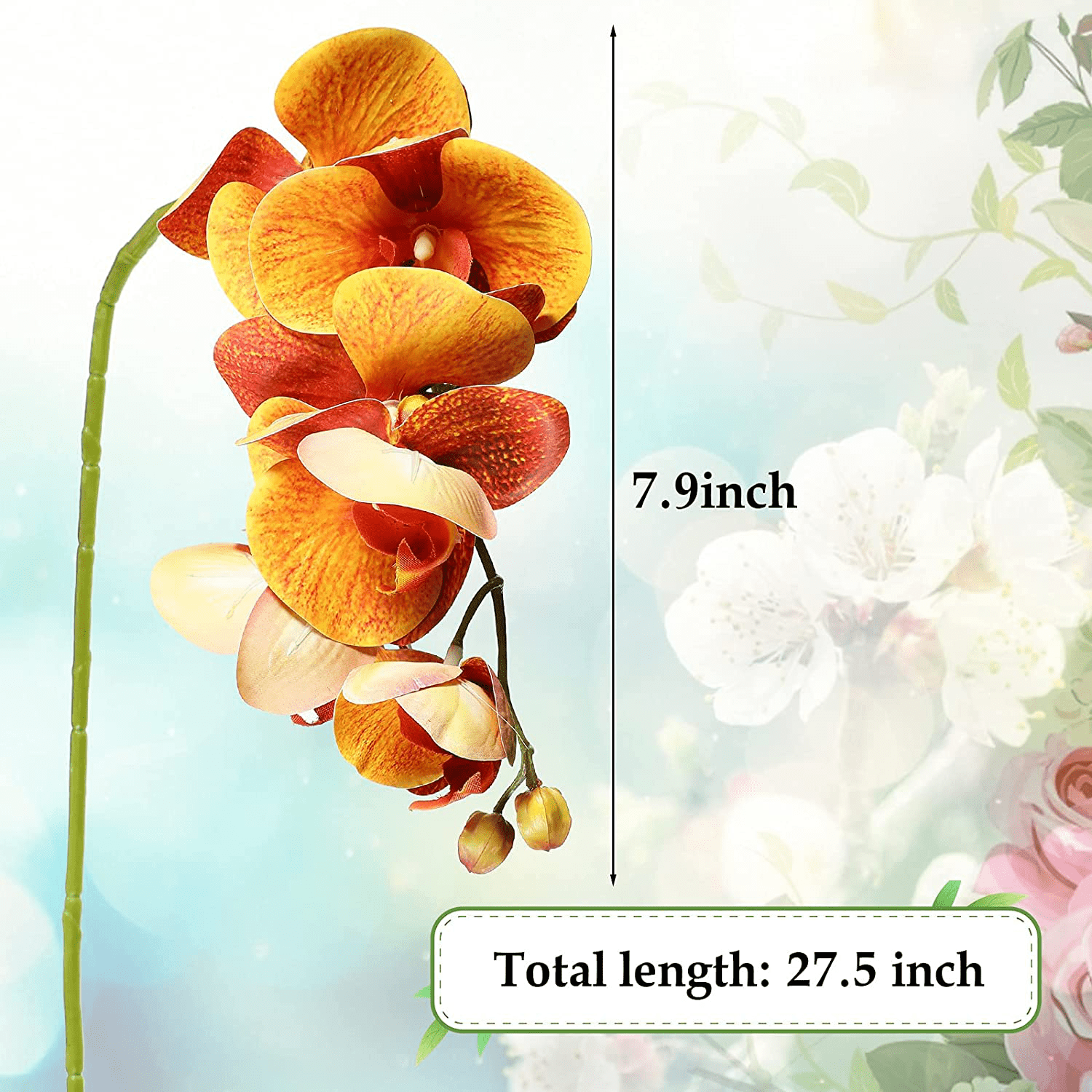 2 Pieces Artificial Phalaenopsis with Suction Cups Terrarium Plant Decoration Reptile Habitat Plant Decor for Hermit Crab Lizards Geckos Snake Reptile Animals & Pet Supplies > Pet Supplies > Reptile & Amphibian Supplies > Reptile & Amphibian Habitat Accessories Chuangdi   
