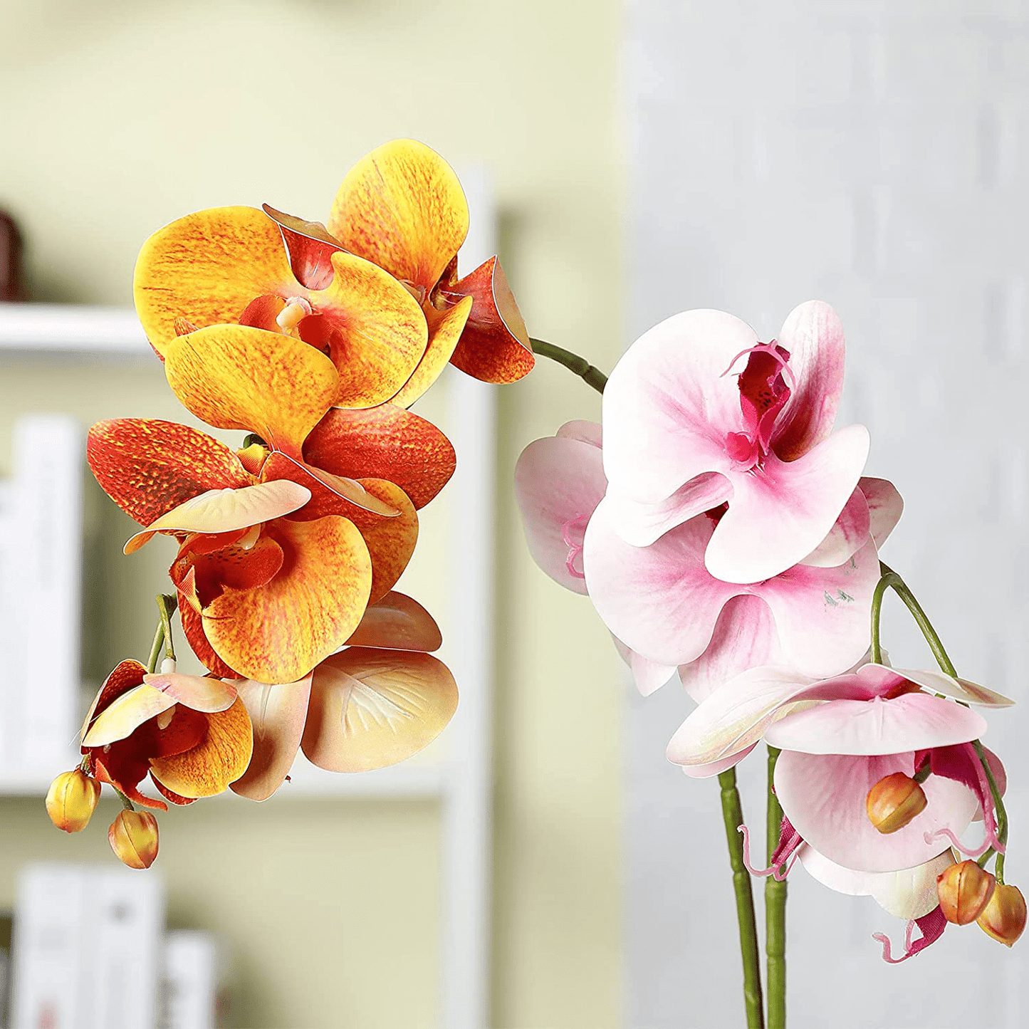 2 Pieces Artificial Phalaenopsis with Suction Cups Terrarium Plant Decoration Reptile Habitat Plant Decor for Hermit Crab Lizards Geckos Snake Reptile Animals & Pet Supplies > Pet Supplies > Reptile & Amphibian Supplies > Reptile & Amphibian Habitat Accessories Chuangdi   