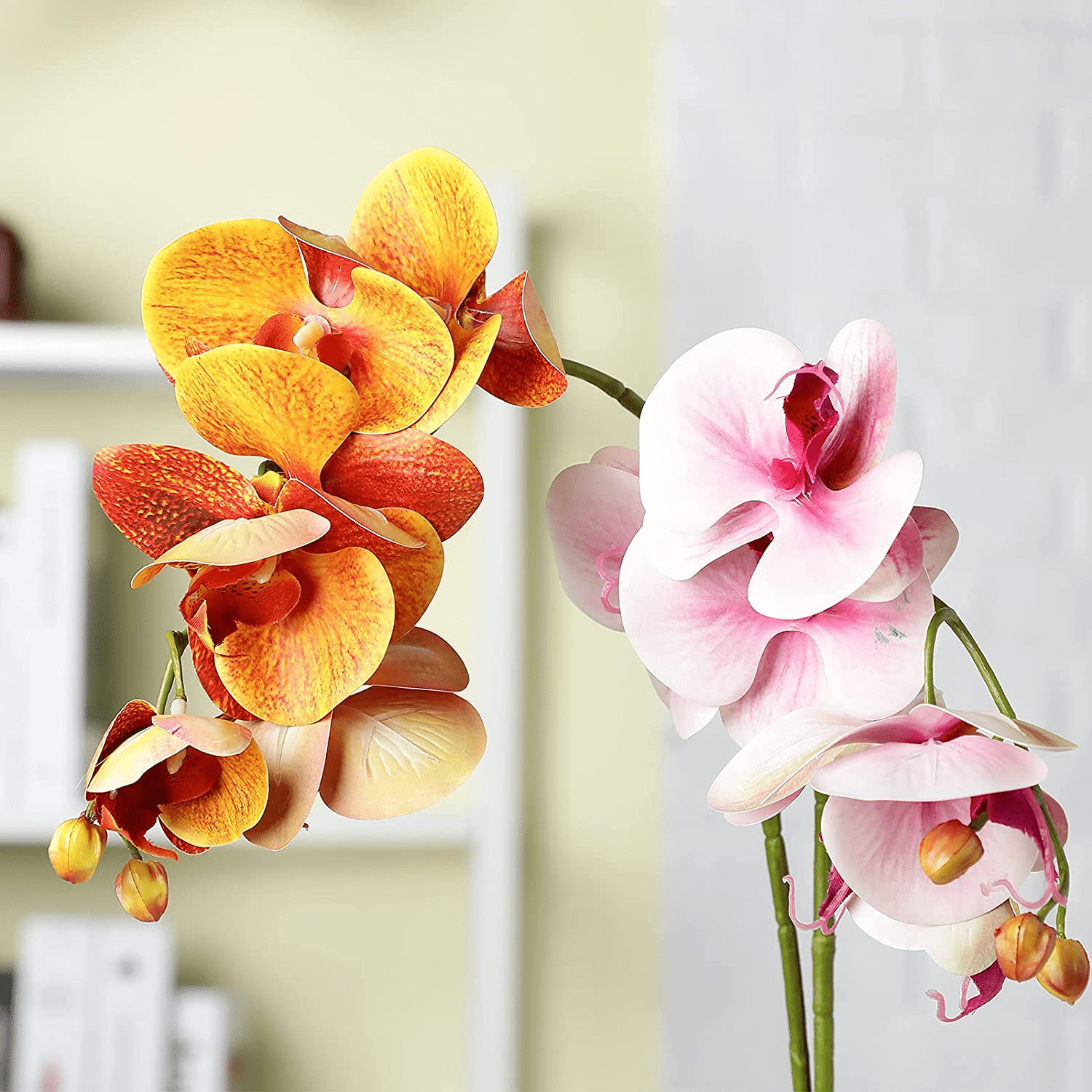 2 Pieces Artificial Phalaenopsis with Suction Cups Terrarium Plant Decoration Reptile Habitat Plant Decor for Hermit Crab Lizards Geckos Snake Reptile Animals & Pet Supplies > Pet Supplies > Reptile & Amphibian Supplies > Reptile & Amphibian Habitat Accessories Chuangdi   