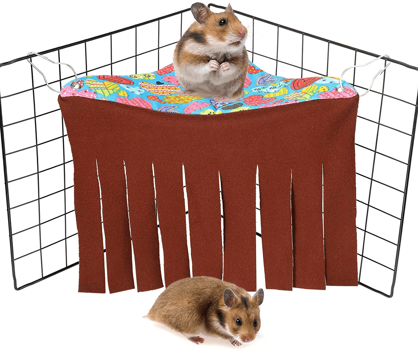 2 Pieces Corner Hideout for Guinea Pigs Forest Hideaway Peekaboo Pet Cage Accessories Funny Habitat Tent Hammock with 3 Hooks and Curtain Sides for Small Animals Hamster Ferret Mice Chinchilla Animals & Pet Supplies > Pet Supplies > Small Animal Supplies > Small Animal Habitat Accessories Weewooday   
