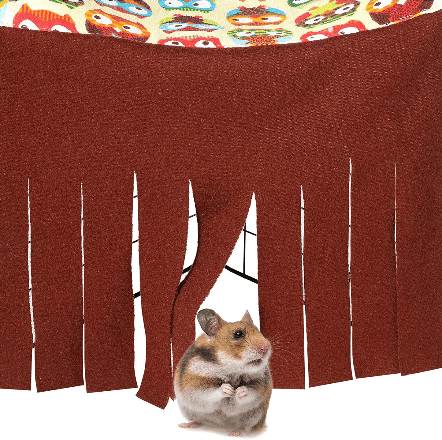 2 Pieces Corner Hideout for Guinea Pigs Forest Hideaway Peekaboo Pet Cage Accessories Funny Habitat Tent Hammock with 3 Hooks and Curtain Sides for Small Animals Hamster Ferret Mice Chinchilla
