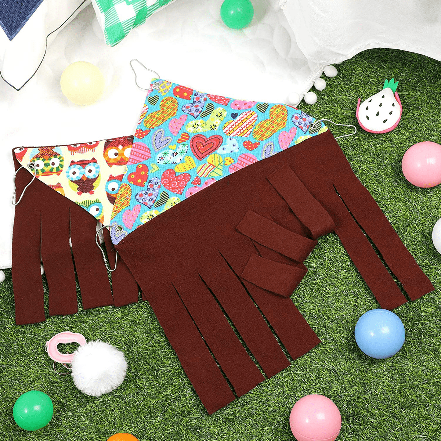 2 Pieces Corner Hideout for Guinea Pigs Forest Hideaway Peekaboo Pet Cage Accessories Funny Habitat Tent Hammock with 3 Hooks and Curtain Sides for Small Animals Hamster Ferret Mice Chinchilla Animals & Pet Supplies > Pet Supplies > Small Animal Supplies > Small Animal Habitat Accessories Weewooday   