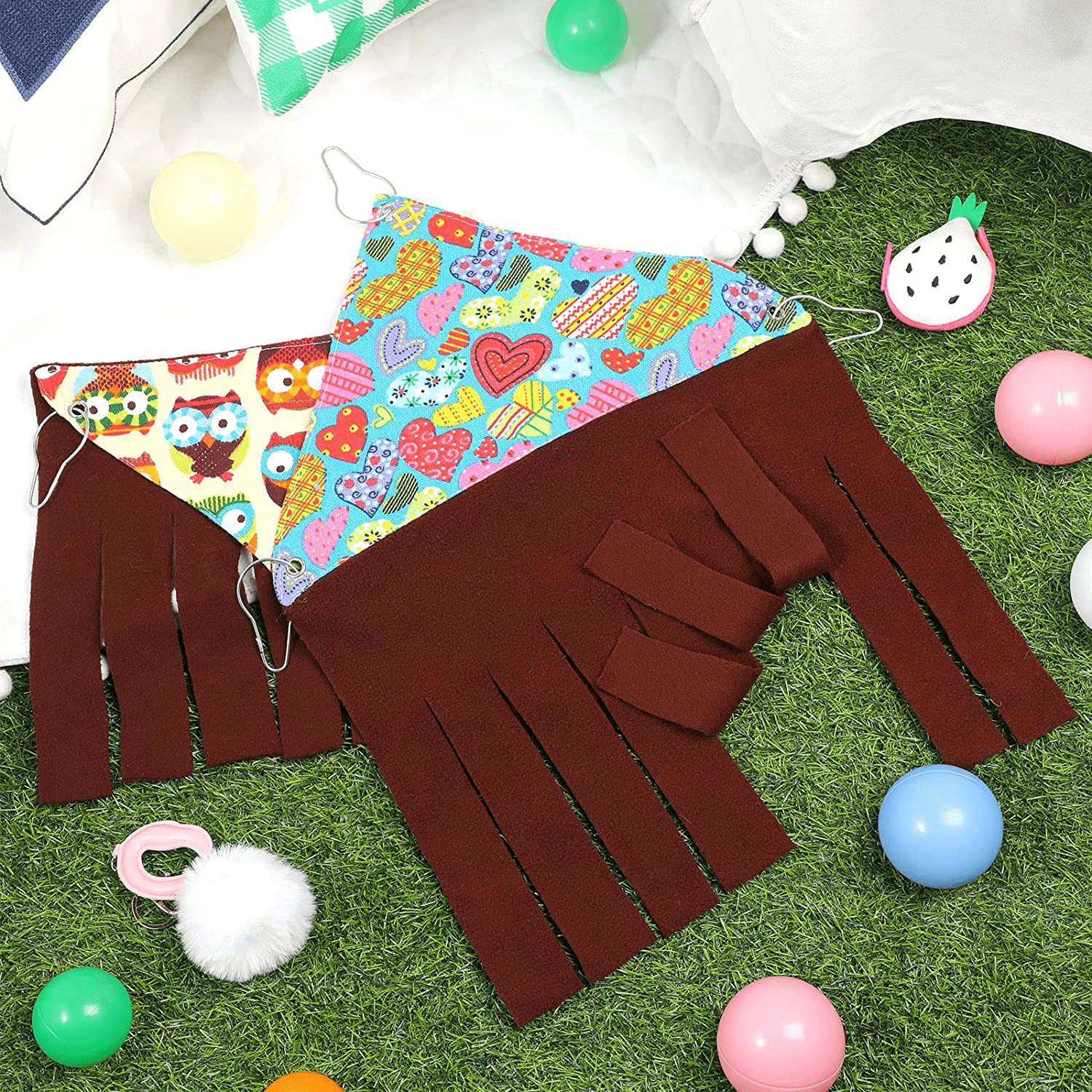 2 Pieces Corner Hideout for Guinea Pigs Forest Hideaway Peekaboo Pet Cage Accessories Funny Habitat Tent Hammock with 3 Hooks and Curtain Sides for Small Animals Hamster Ferret Mice Chinchilla Animals & Pet Supplies > Pet Supplies > Small Animal Supplies > Small Animal Habitat Accessories Weewooday   