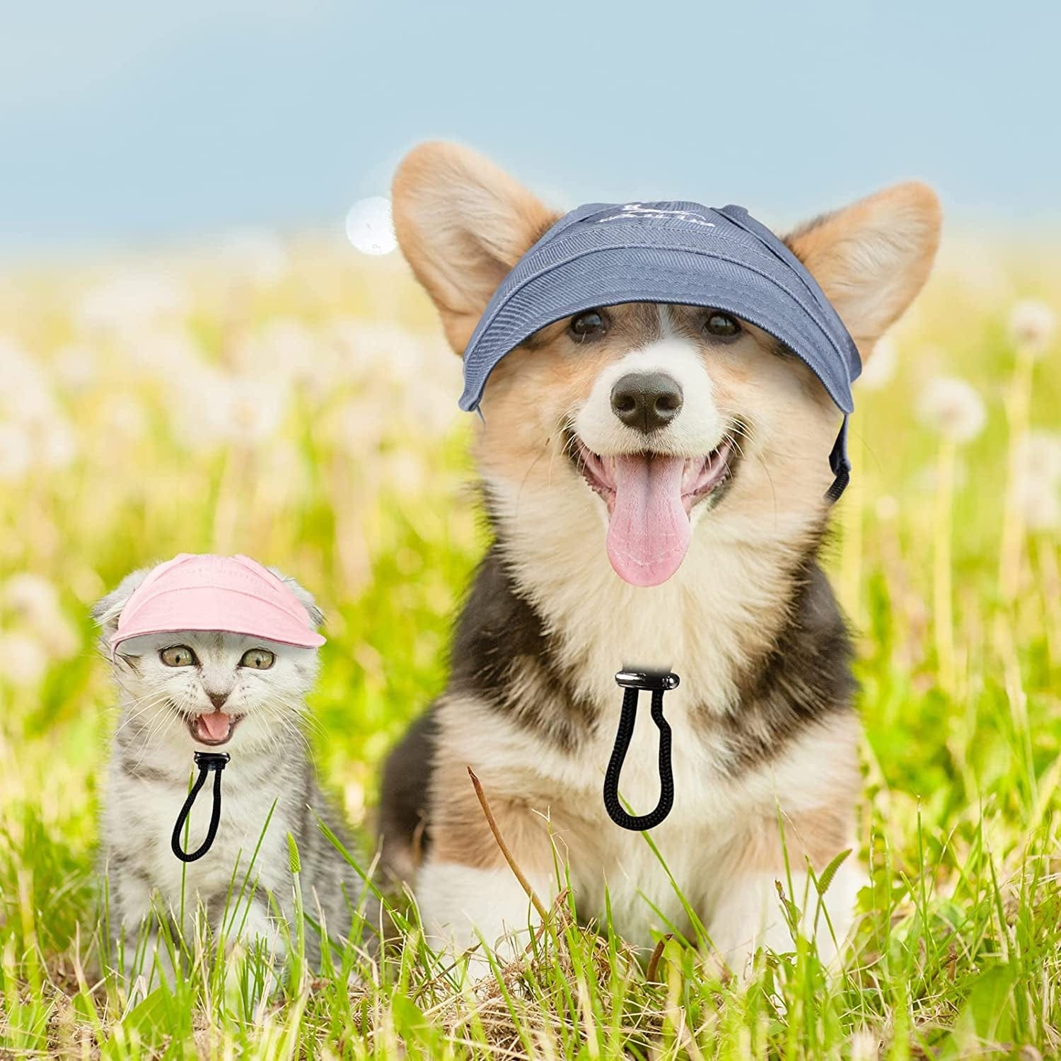 2 Pieces Dog Baseball Cap Pet Hats for Dogs Outdoor Pet Adjustable