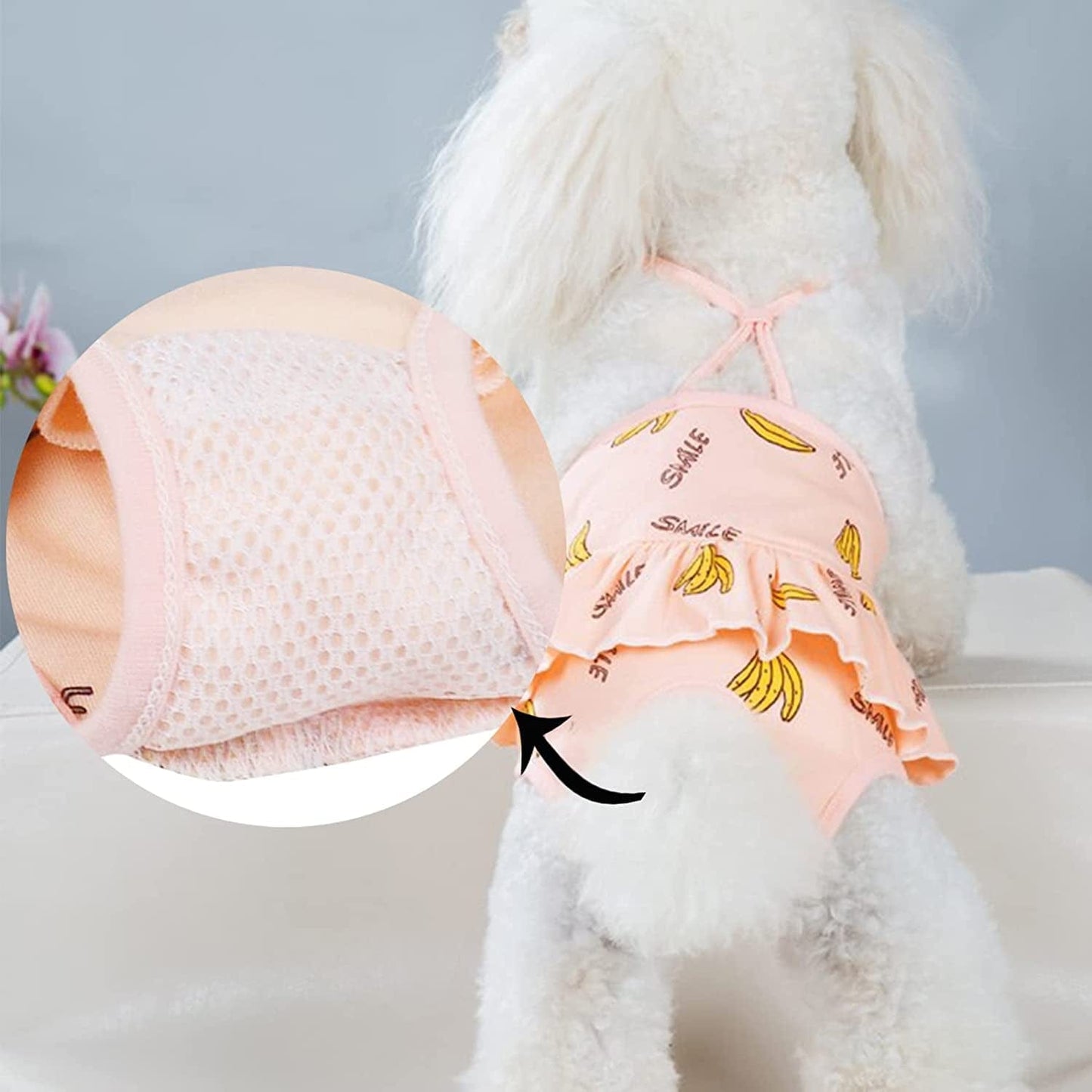 2 Pieces Dog Diaper with Suspender Washable Sanitary Pantie Reusable Puppy Sanitary Pants Cute Pet Underwear Diapers Jumpsuits for Small Female Dogs Girl in Heat Period (M-Waist 9.4-13.4IN (5-7LB)) Animals & Pet Supplies > Pet Supplies > Dog Supplies > Dog Apparel LINDUOAH   