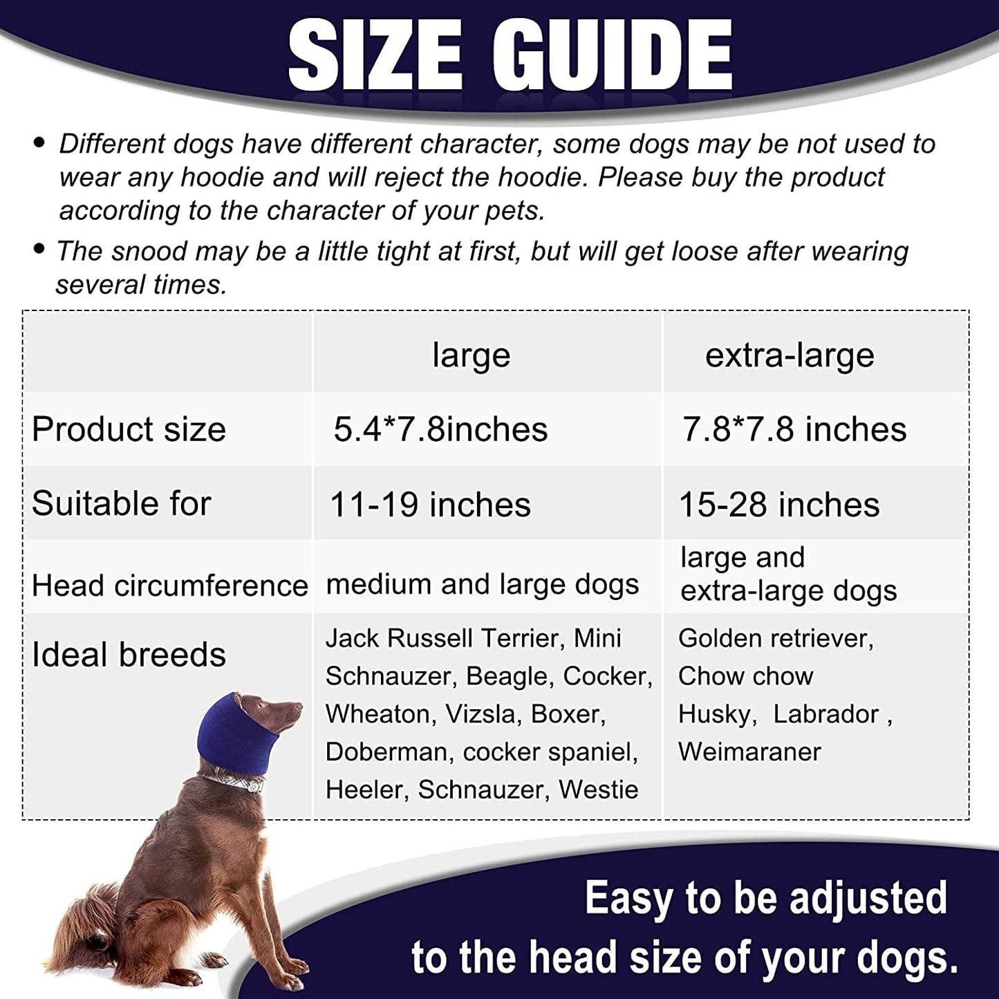 2 Pieces Dog Snood Dog Neck and Ears Warmer Dog Hoodie Dog Ear Wrap Snood Warm Winter Dog Hat Knit Snood Headwear for Comfort, Anti-Anxiety at Noise Place (23 X 20 Cm) Animals & Pet Supplies > Pet Supplies > Dog Supplies > Dog Apparel Frienda   