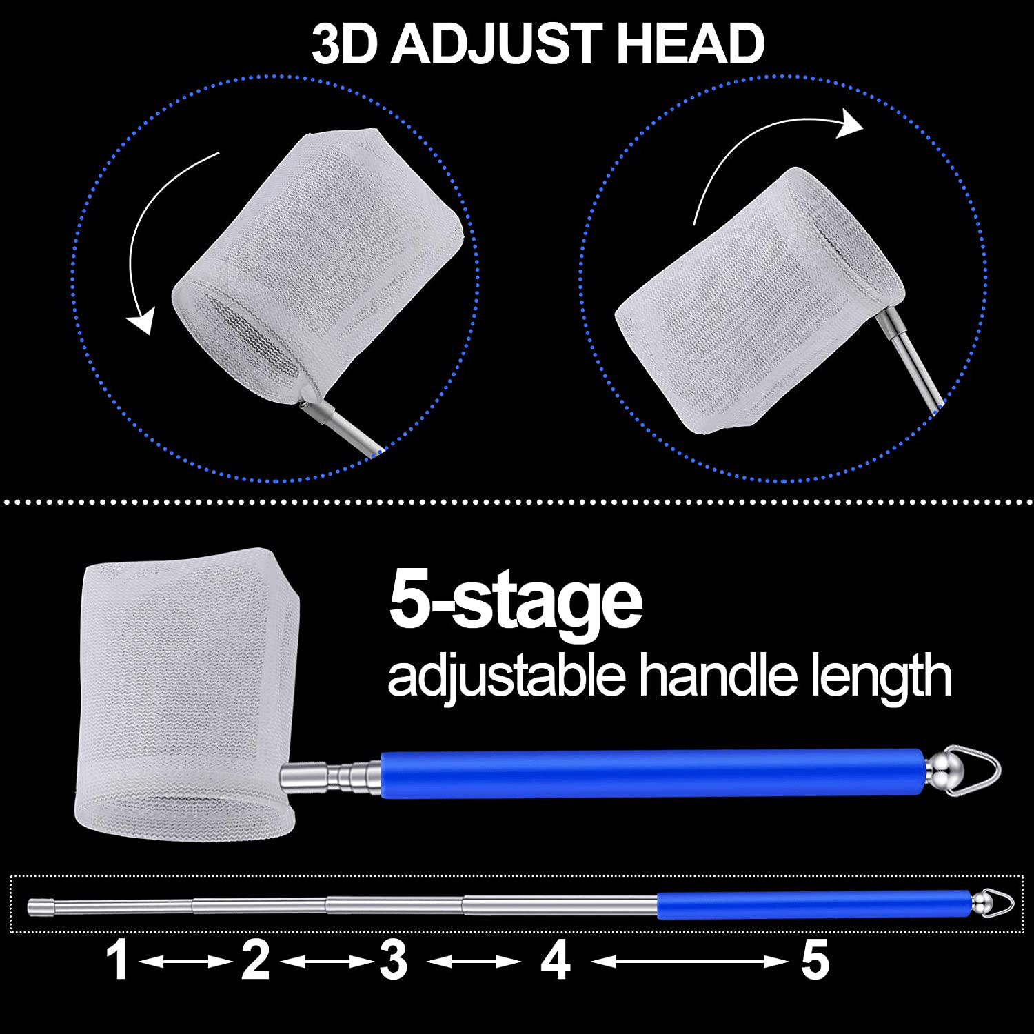 2 Pieces Fish Tank Shrimp Net Extendable Handle Shrimp Net Aquarium Stainless Steel Small Fishing Net Fish Shrimp Skimming Net with Adjustable Handle for Aquarium Fish Tank Pond Animals & Pet Supplies > Pet Supplies > Fish Supplies > Aquarium Fish Nets Sumind   