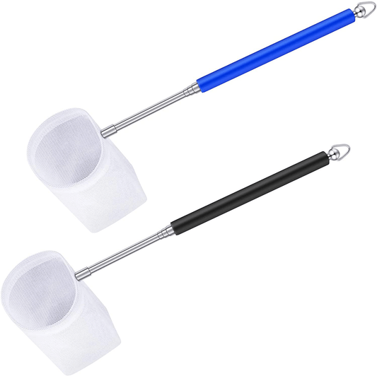 2 Pieces Fish Tank Shrimp Net Extendable Handle Shrimp Net Aquarium Stainless Steel Small Fishing Net Fish Shrimp Skimming Net with Adjustable Handle for Aquarium Fish Tank Pond Animals & Pet Supplies > Pet Supplies > Fish Supplies > Aquarium Fish Nets Sumind Blue, Black 5 cm 