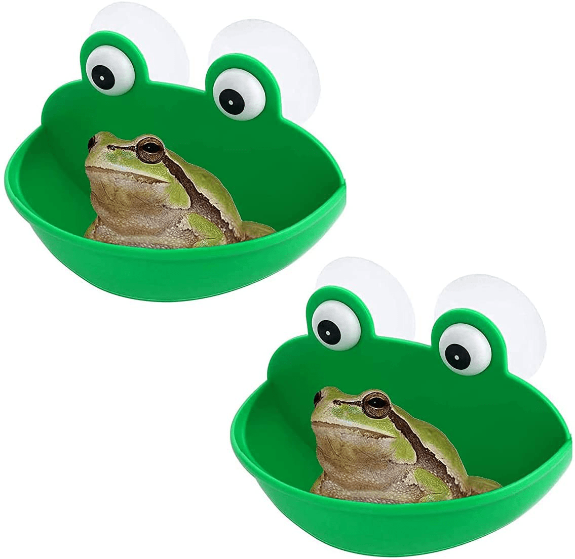 2 Pieces Frog Habitat with Dual Suction Cups Cute Fish Tank for Amphibian Aquatic Toad Frog Tadpole Tree Frog Small Aquatic Animals