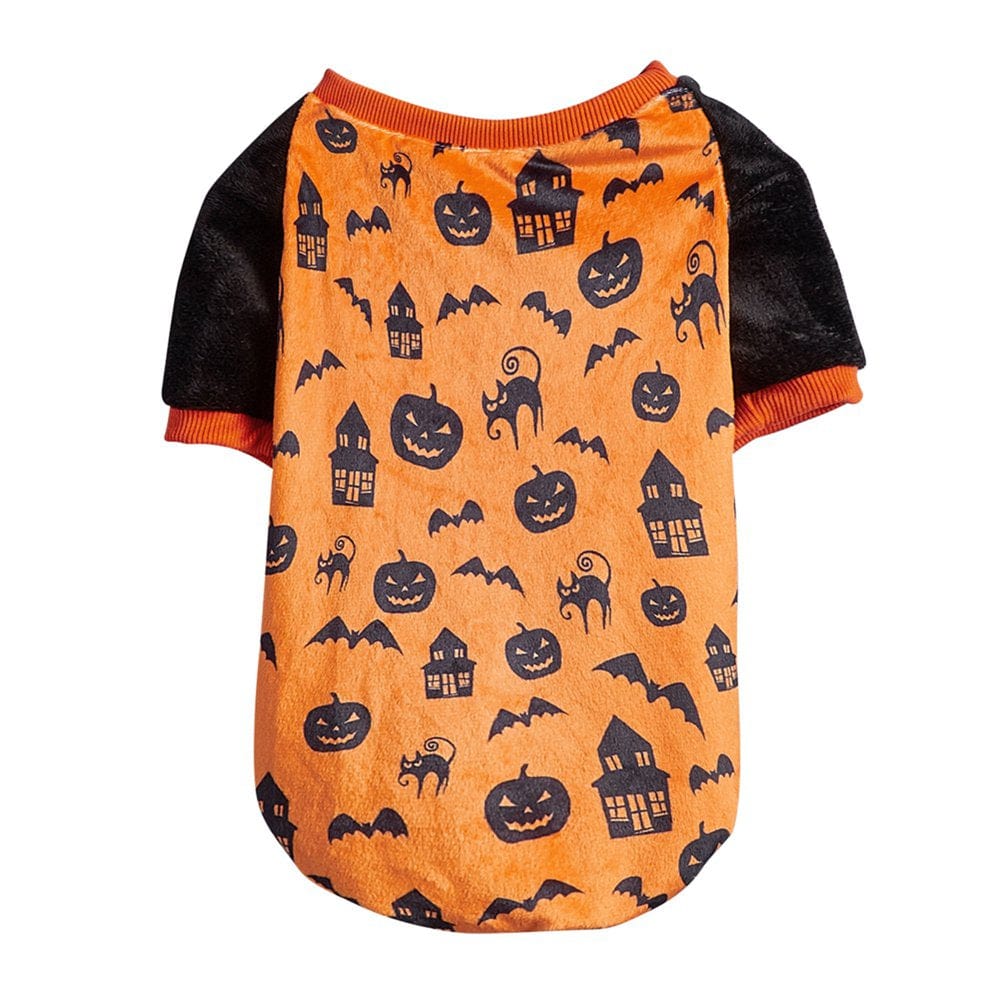 2 Pieces Halloween Dog Shirts Printed Puppy Outfits Pet Costume Cute Dog Clothing for Small Dogs and Cats Halloween Cosplay Pet Apparel Animals & Pet Supplies > Pet Supplies > Cat Supplies > Cat Apparel Kernelly   