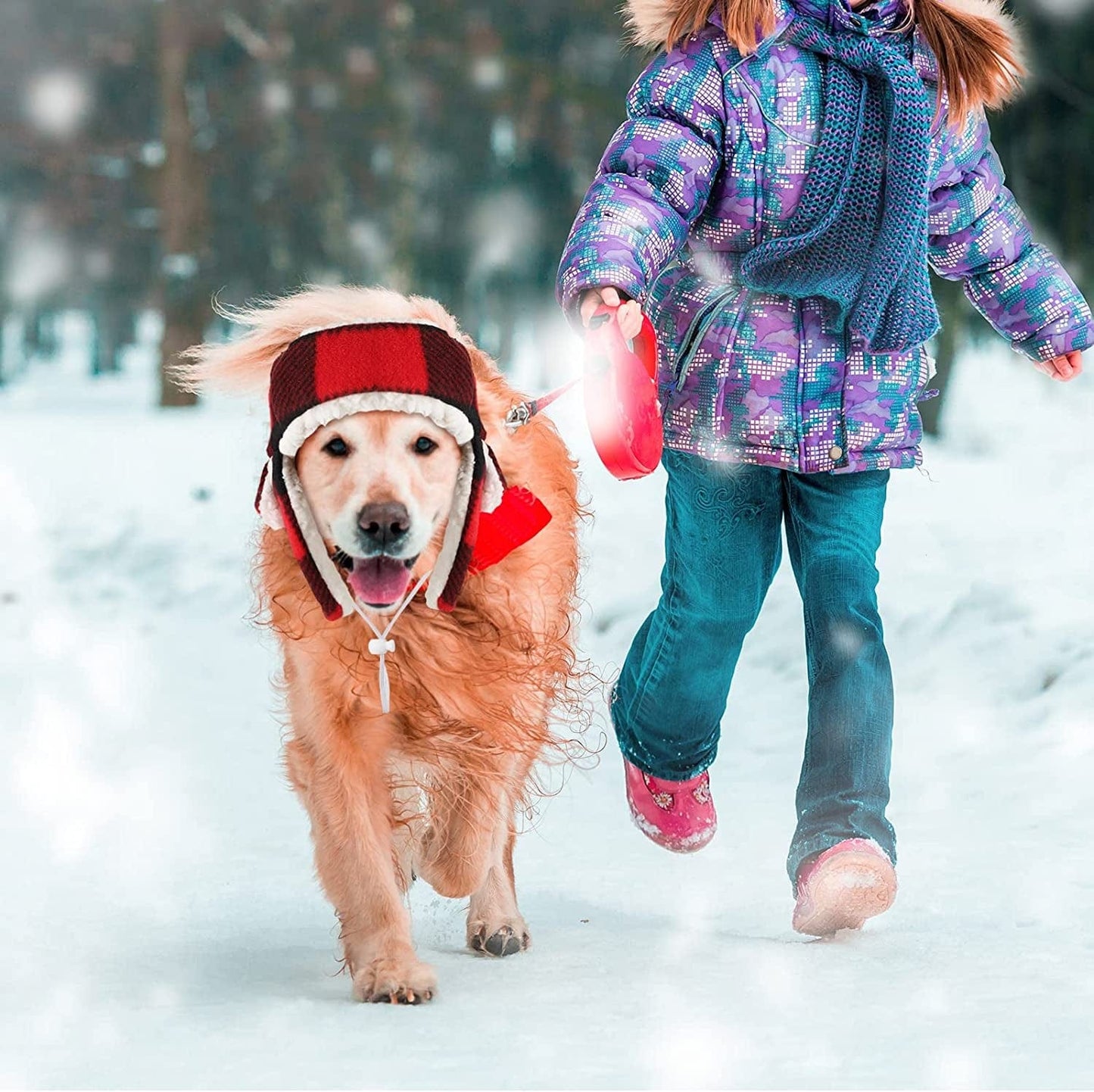 2 Pieces Plaid Dog Hats with Earmuffs Winter Pets Adjustable Warm Trapper Hat Christmas Adjustable Pet Red Plaid Pet Hat Xmas Dog Headwear for Small Dogs Animals & Pet Supplies > Pet Supplies > Dog Supplies > Dog Apparel Sherr   