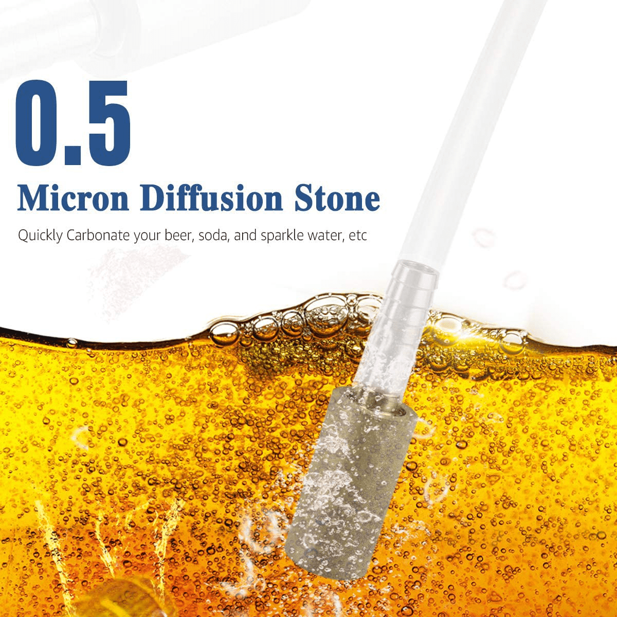 (2 Set) FERRODAY 0.5 Micron Diffusion Stone Stainless Steel Aeration Stone Carbonating Stone with 1/4" Barb for Homebrew Wine Beer Soda Air Stone 0.5 Micron + 20 Inch Silicone Hose Animals & Pet Supplies > Pet Supplies > Fish Supplies > Aquarium Air Stones & Diffusers Ferroday   