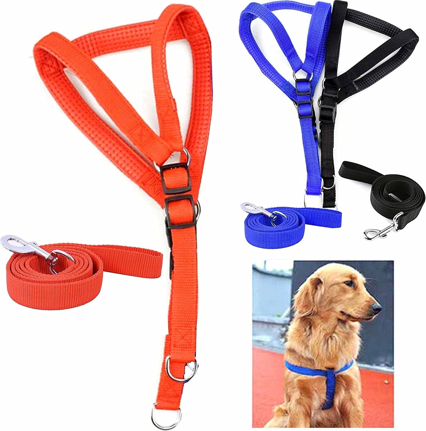 2 Sets Dog Harness Leash Adjustable Control Padded Lead Vest Hold Heavy Duty XXL Animals & Pet Supplies > Pet Supplies > Dog Supplies > Dog Apparel AllTopBargains   