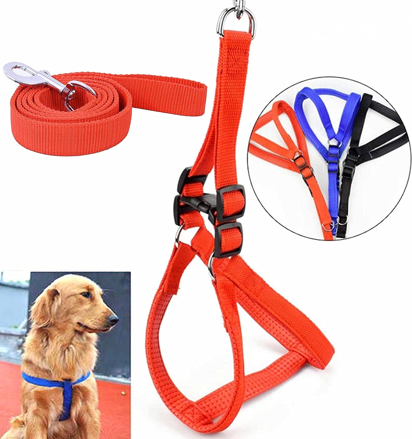 2 Sets Dog Harness Leash Adjustable Control Padded Lead Vest Hold Heavy Duty XXL Animals & Pet Supplies > Pet Supplies > Dog Supplies > Dog Apparel AllTopBargains   