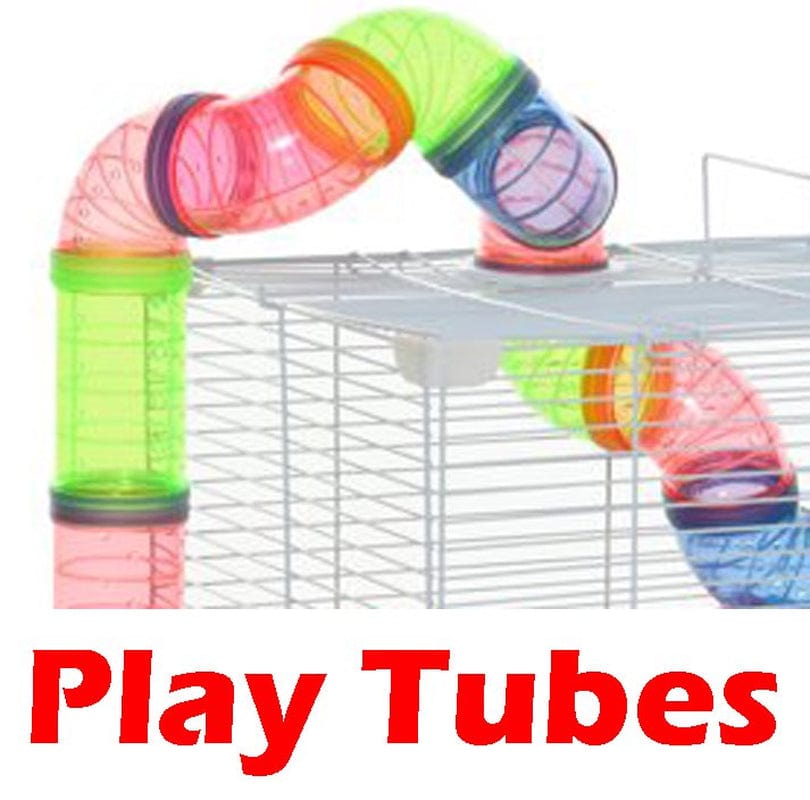 2-Tiers Hamster Cage Gerbil House Mouse Habitat Small Animal Critter Travel Carrier Expansion Outlet with Exercise Running Wheel, Play Tubes, Water Bottle and Food Bowl Animals & Pet Supplies > Pet Supplies > Small Animal Supplies > Small Animal Habitats & Cages Mcage   