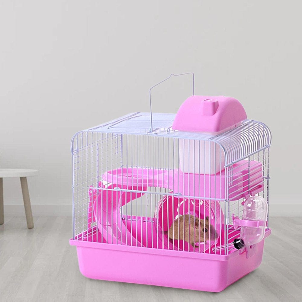 2 Tiers Hamster Cage Habitat Large House Mice Rats Small Animals Light Pink Animals & Pet Supplies > Pet Supplies > Small Animal Supplies > Small Animal Habitats & Cages SunniMix   