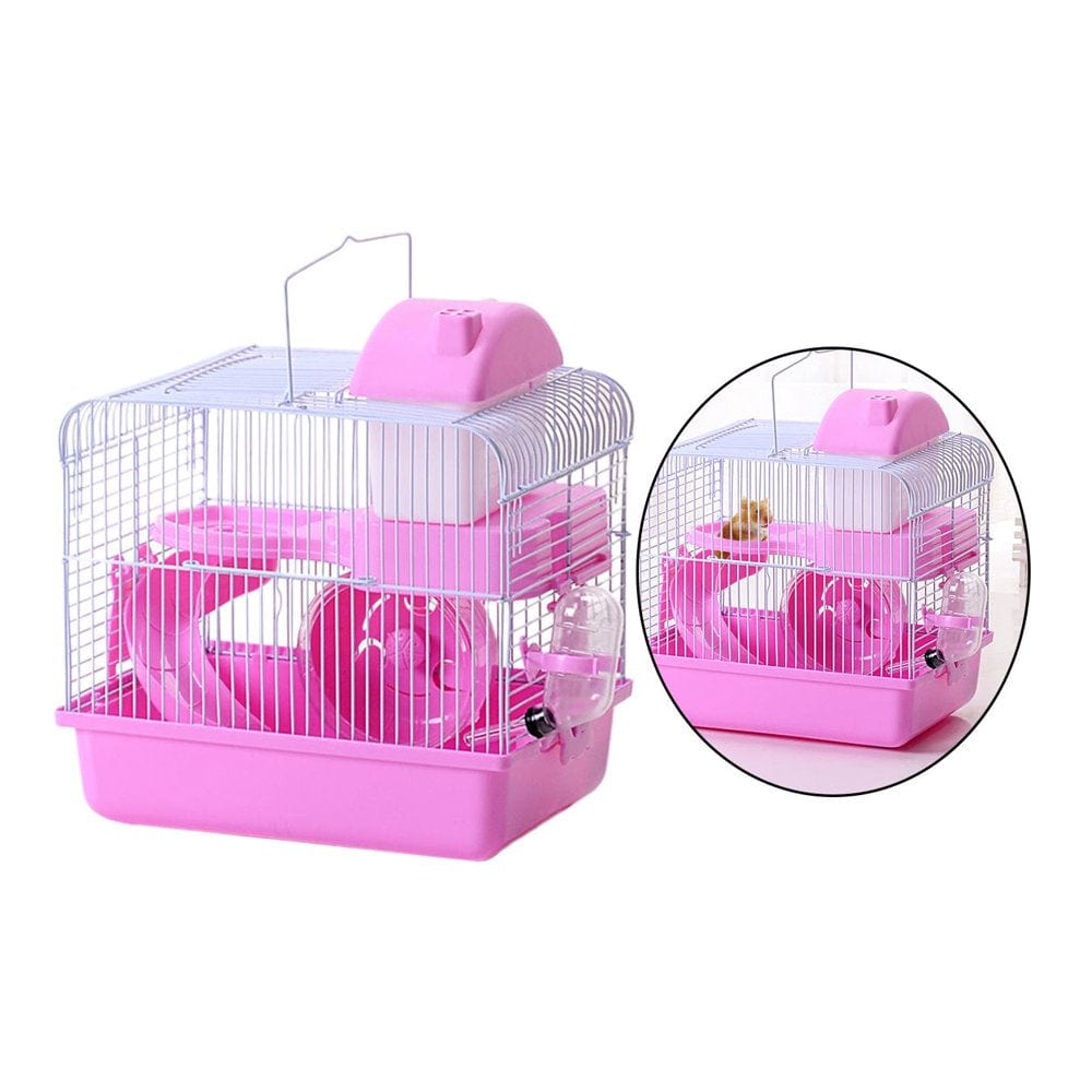 2 Tiers Hamster Cage Habitat Large House Mice Rats Small Animals Light Pink Animals & Pet Supplies > Pet Supplies > Small Animal Supplies > Small Animal Habitats & Cages SunniMix   